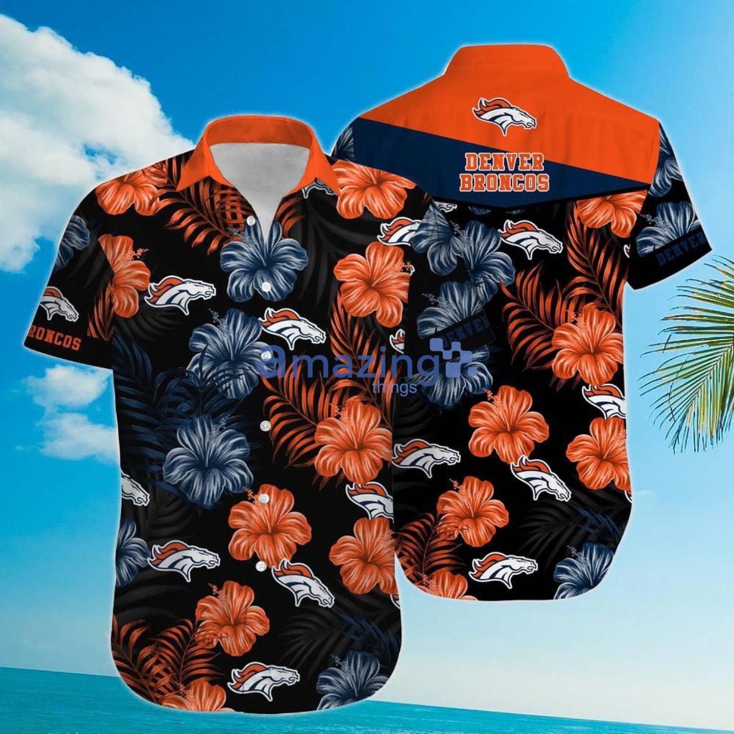 NFL Denver Broncos Orange Navy Blue Hawaiian Shirt V2 –