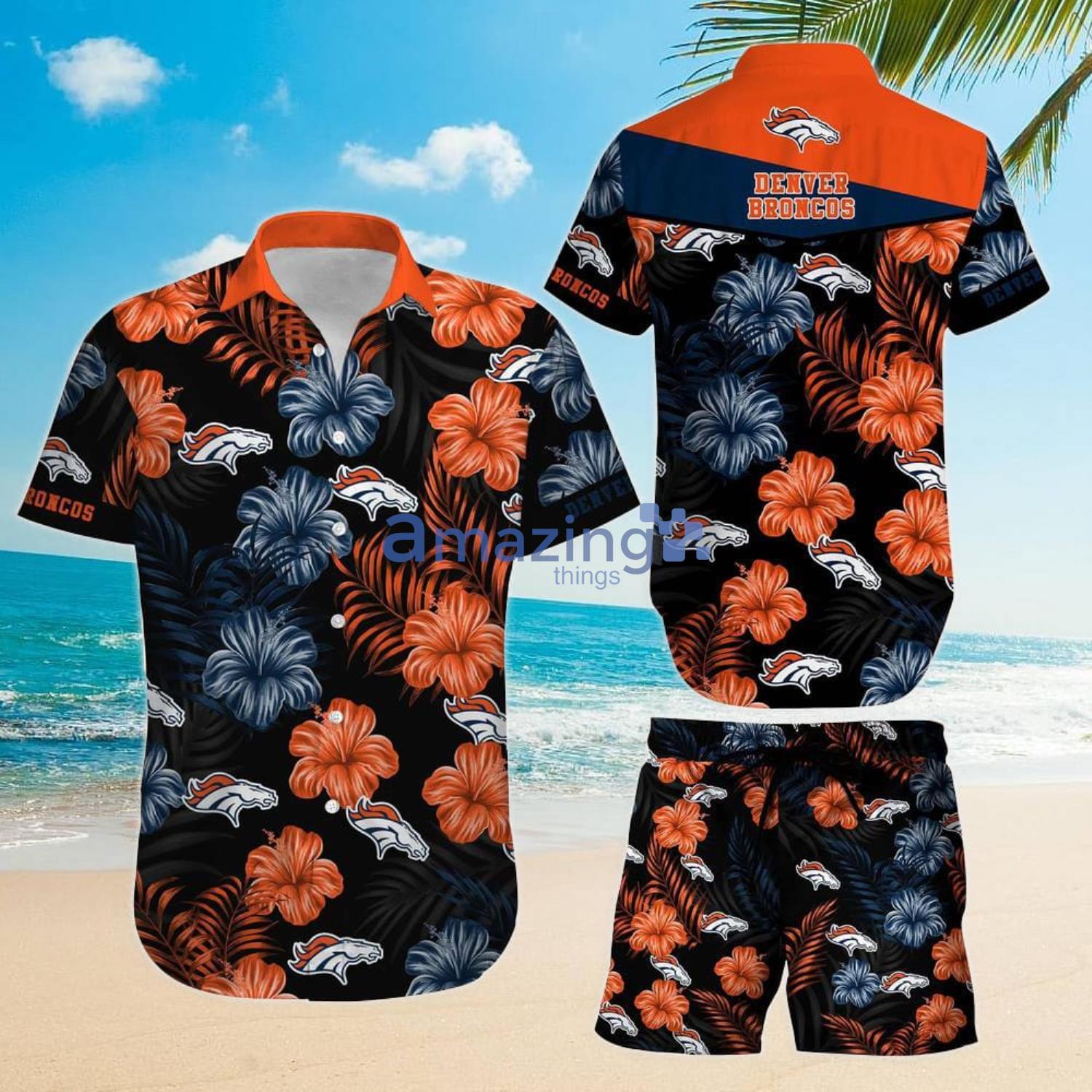 Denver Broncos NFL Hawaii Shirt And Short Graphic Floral Tropical