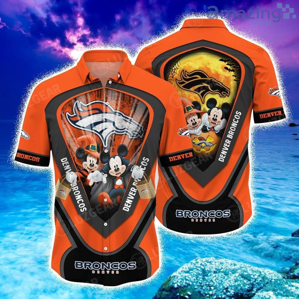 Denver Broncos NFL Graphic Mickey Halloween Night Hawaiian Shirt - Denver Broncos NFL Graphic Mickey Halloween Night Hawaiian Shirt