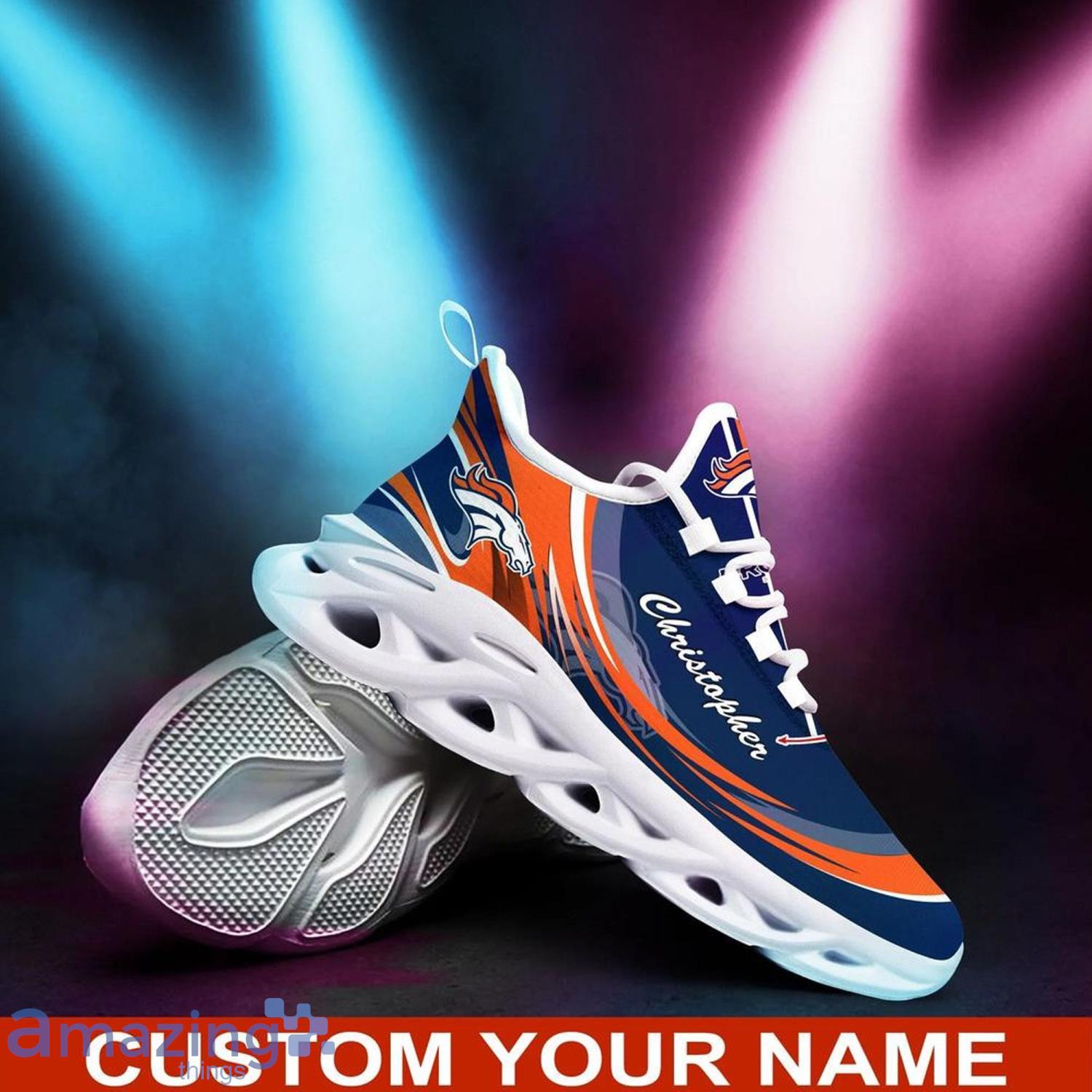 Denver Broncos NFL Custom Name Angle Wings Max Soul Shoes For Men Women