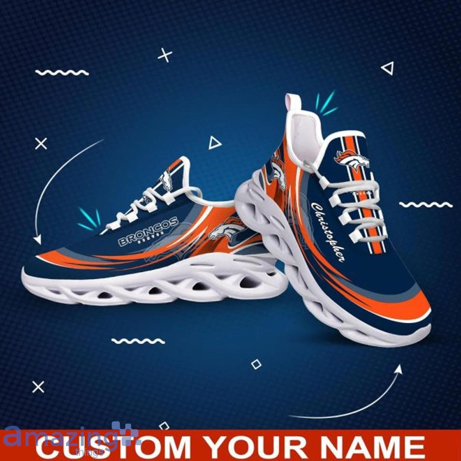 Denver Broncos Personalized Name NFL Ultra Sneakers Max Soul Shoes -  Freedomdesign