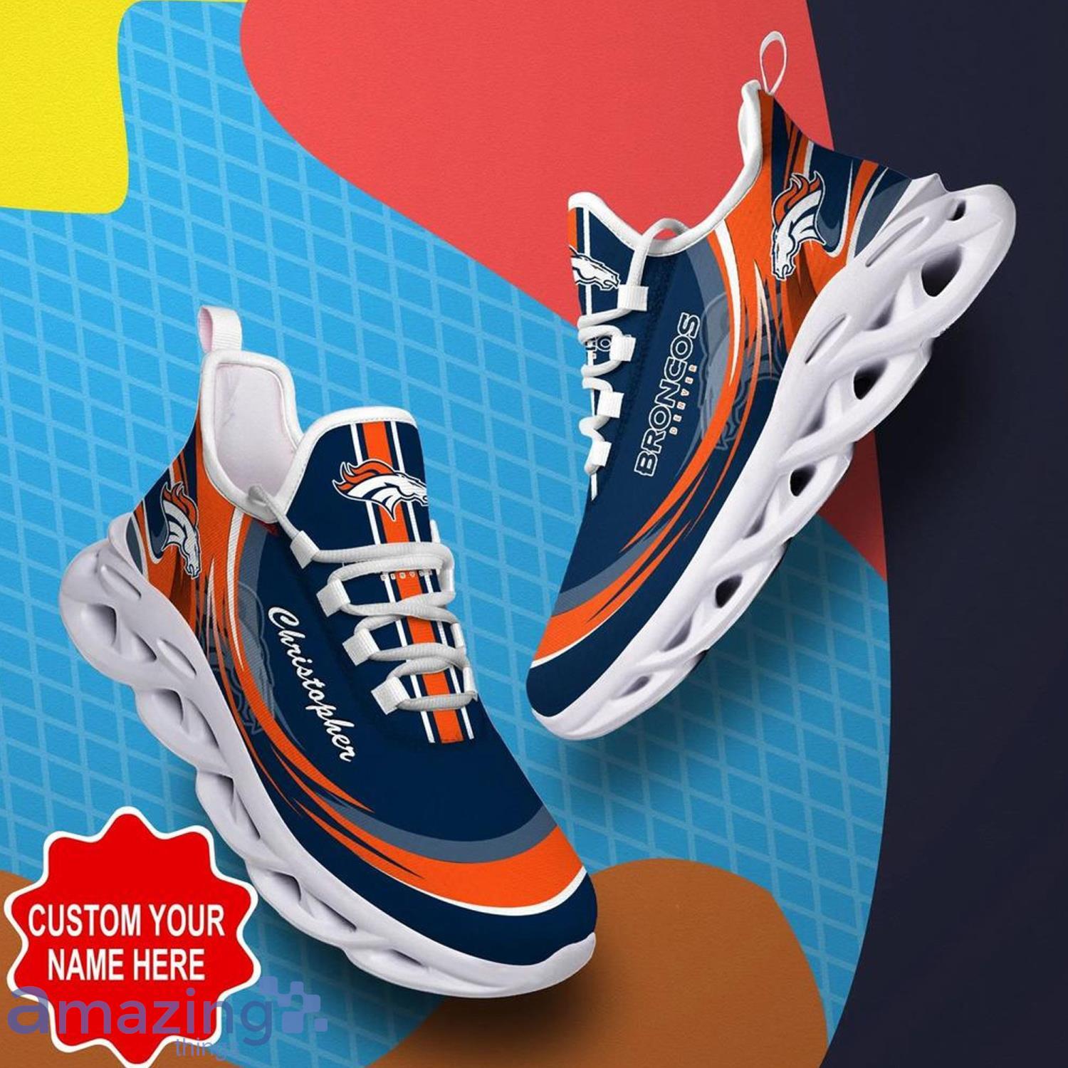 Denver Broncos Custom Sneakers Shoes For Men And Women