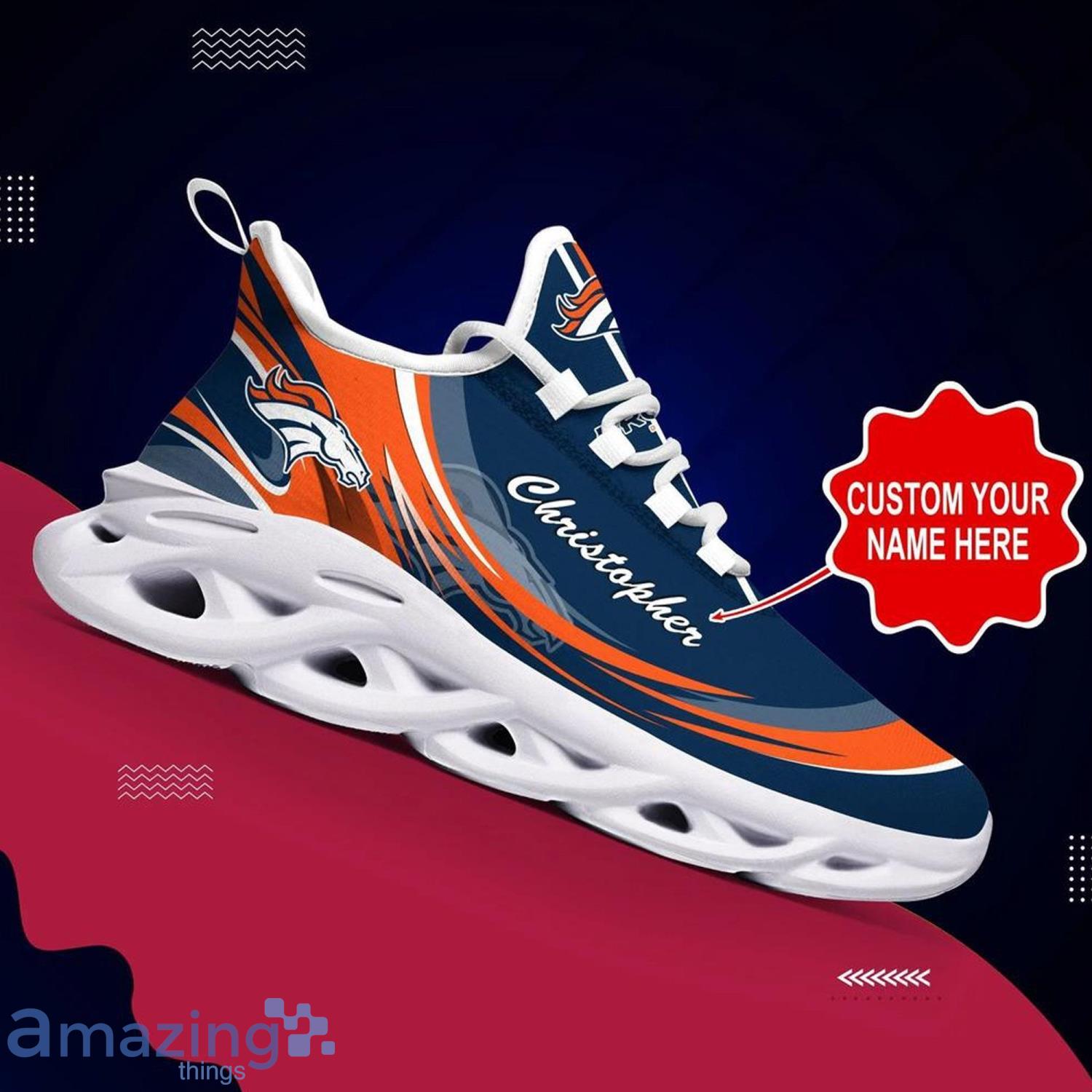 Denver Broncos NFL Custom Name Angle Wings Max Soul Shoes For Men Women