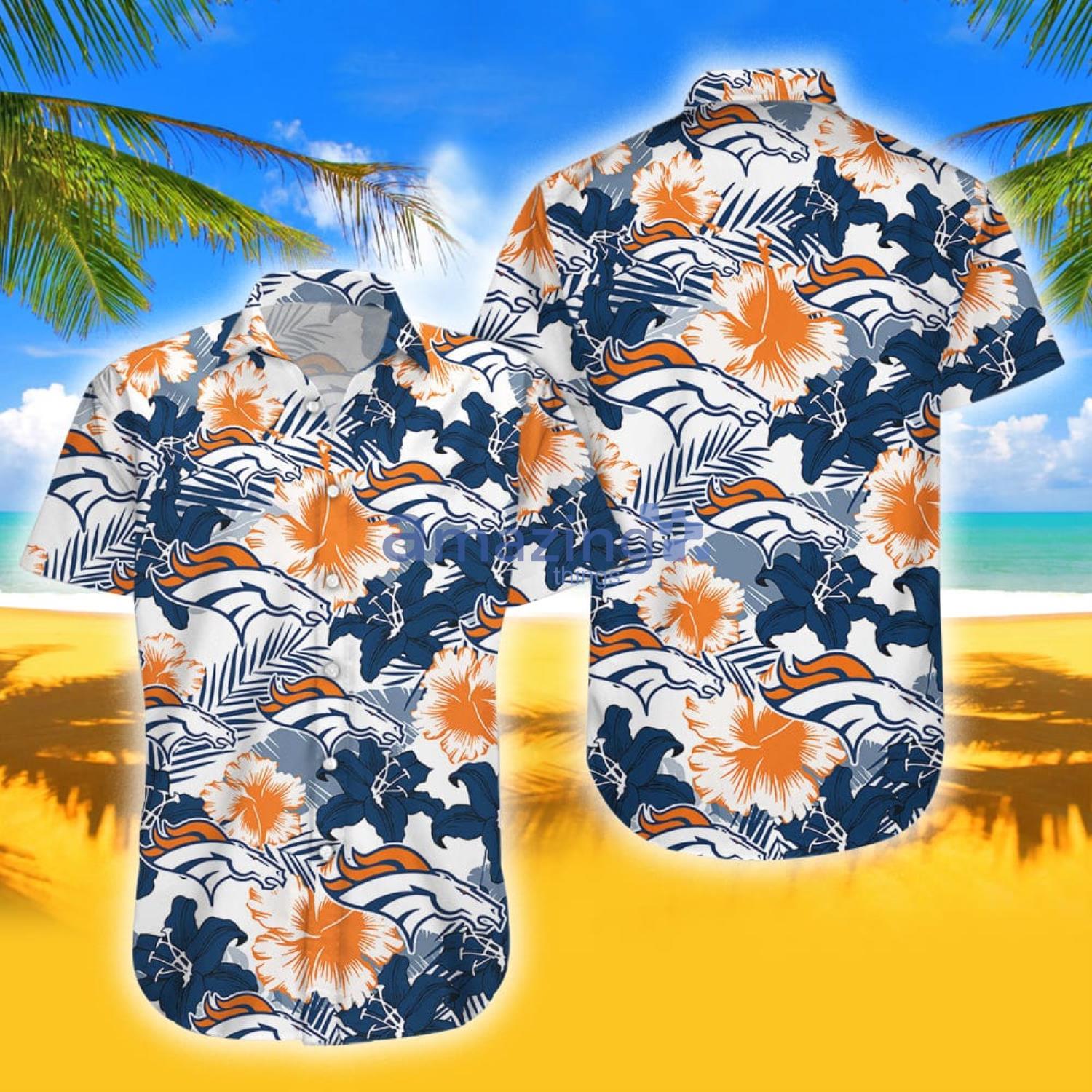 NFL Denver Broncos Short Sleeve Aloha Hawaiian Shirt And Shorts Beach Gift  - Banantees