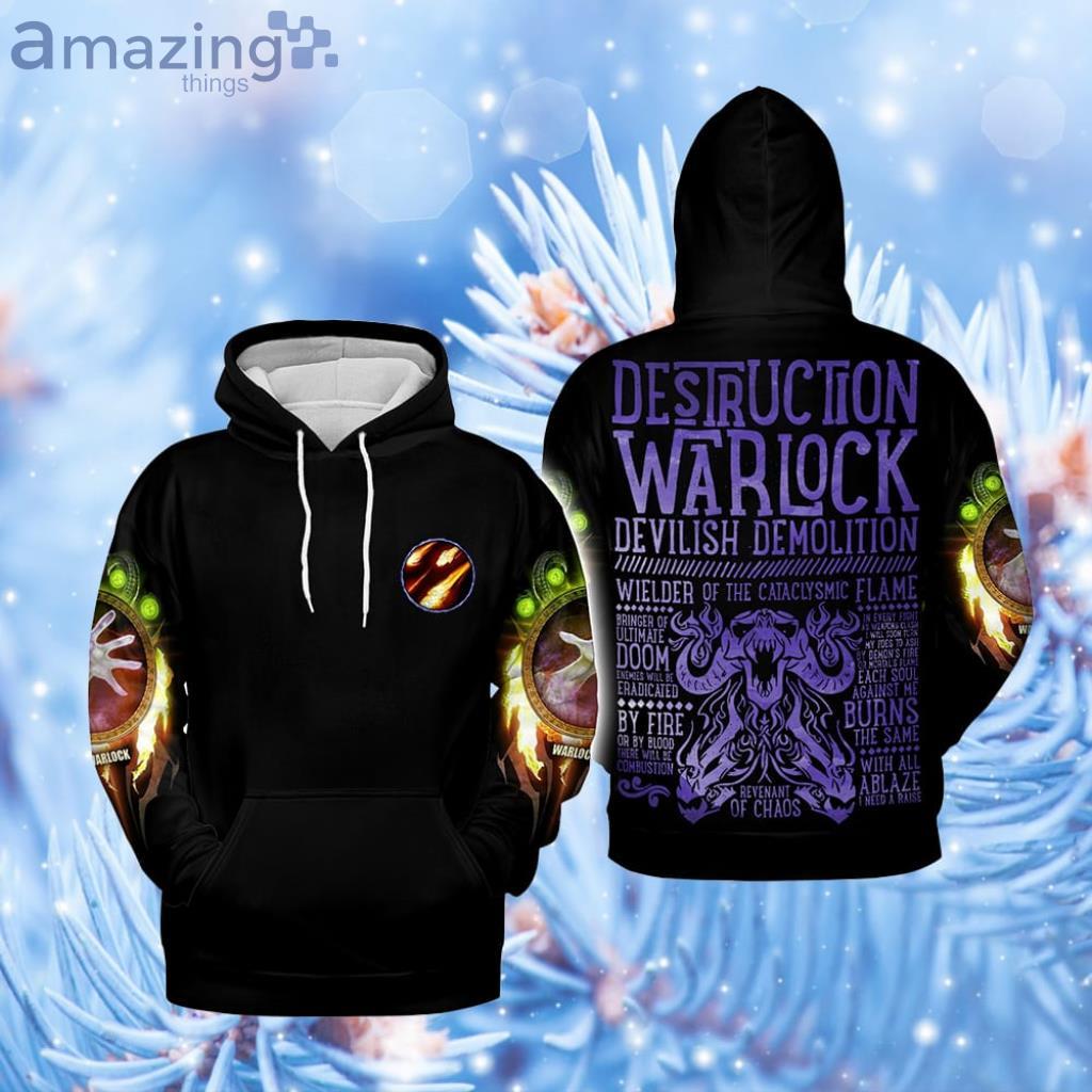 Destruction Warlock Guide Warlock Class V2 WoW Collections Hoodie 3D - Destruction Warlock Guide Warlock Class V2 WoW Collections Hoodie 3D