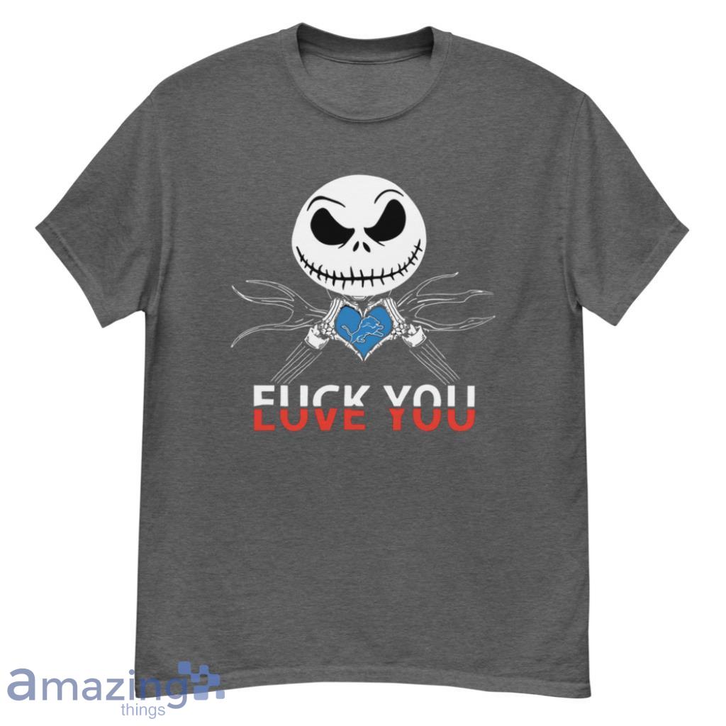 Detroit Lions Love You Jack Skellington Halloween Shirt - G500 Men’s Classic T-Shirt-1