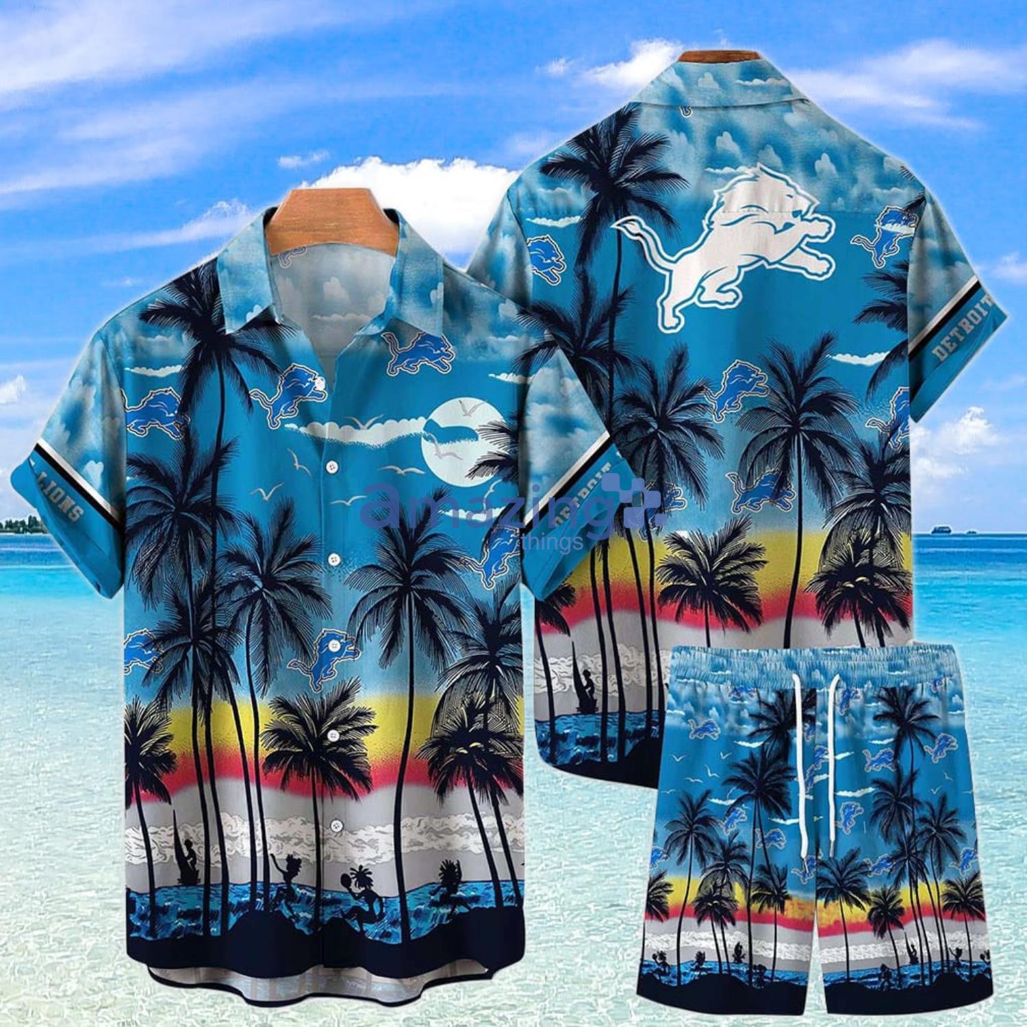 NEW Detroit Lions NFL Hawaiian Shirt And Short