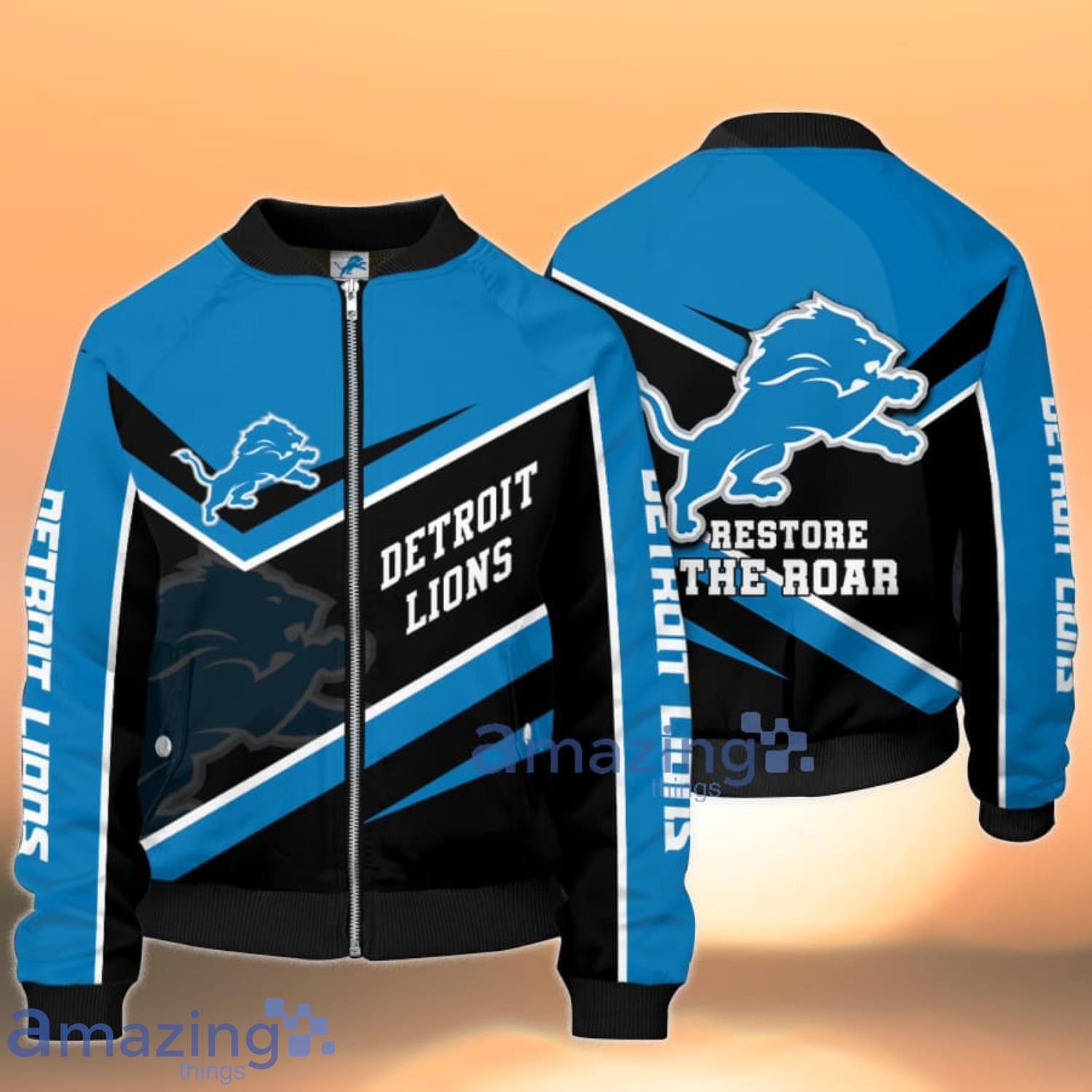 Detroit Lions Restore The Road 3D Bomber Jacket For Fans