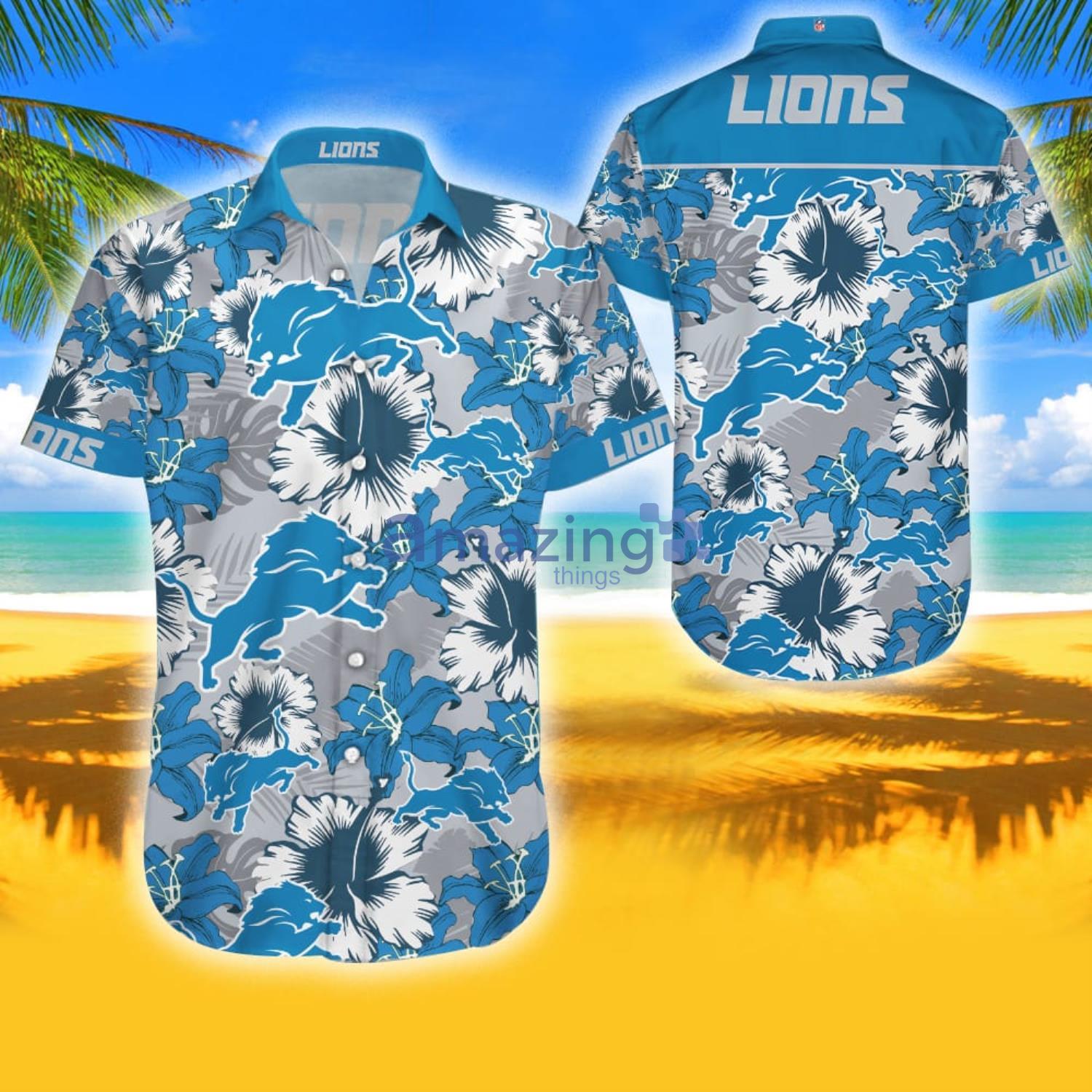 Detroit Lions Tropical Aloha Combo Hawaiian Shirt And Shorts Gift For Summer Product Photo 1