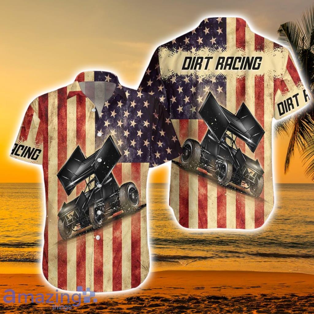 Dirt Racing Flag Usa Tropical Hawaiian Shirt - Dirt Racing Flag Usa Tropical Hawaiian Shirt