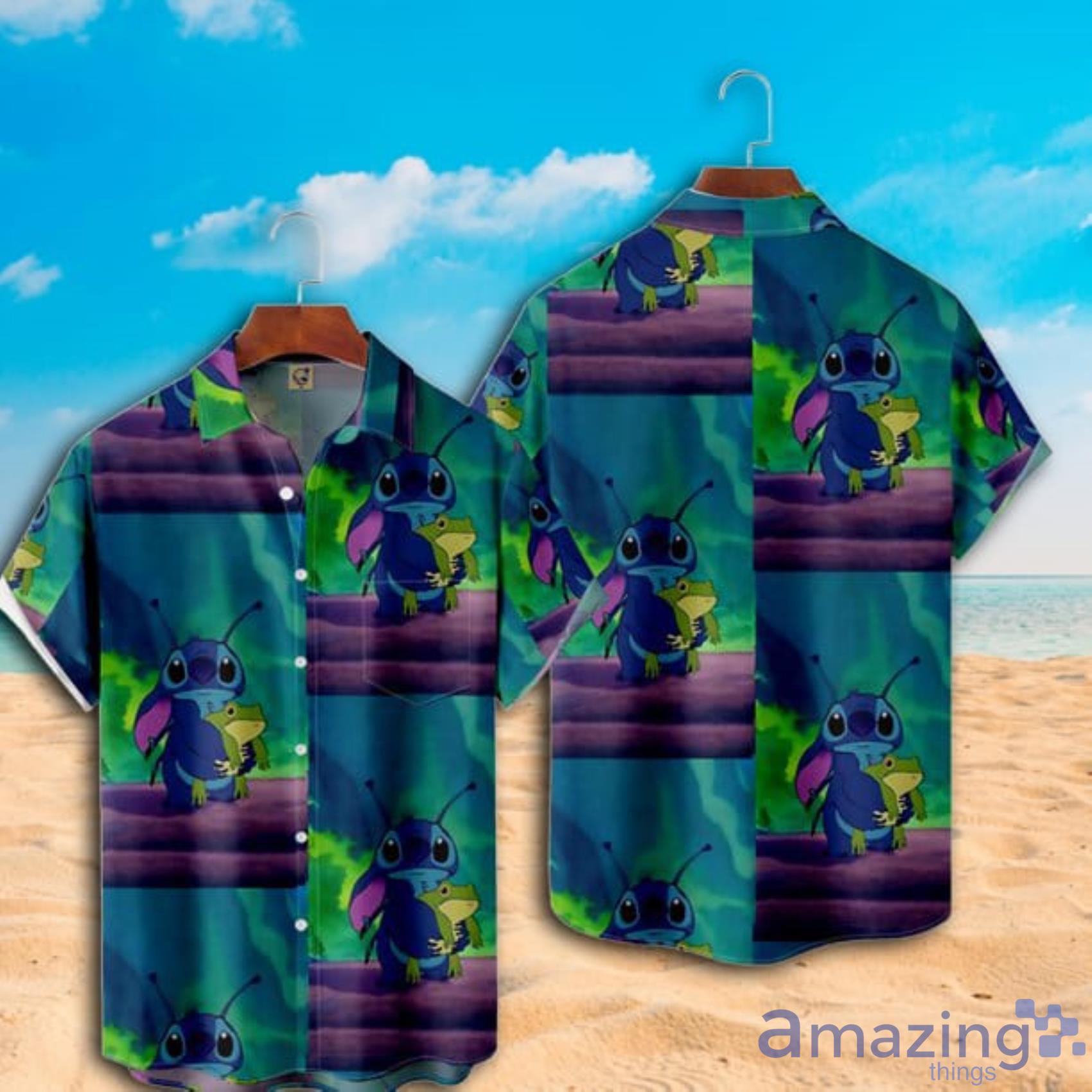 Disney Aloha Stitch Ohana And Forest Short Sleeve Hawaiian Shirt Product Photo 1