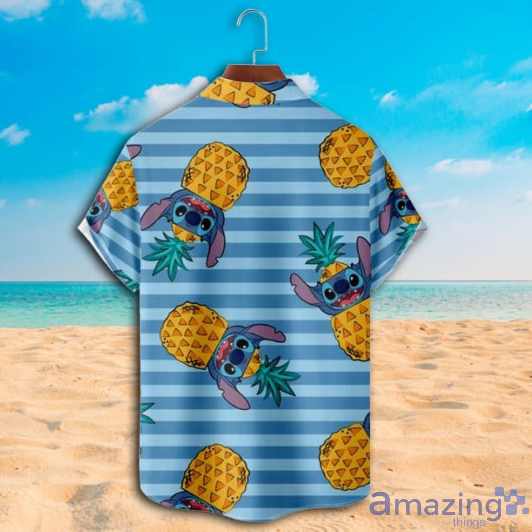 Disney Aloha Stitch Ohana Cute Stitch Pineapple Short Sleeve Hawaiian Shirt Product Photo 1