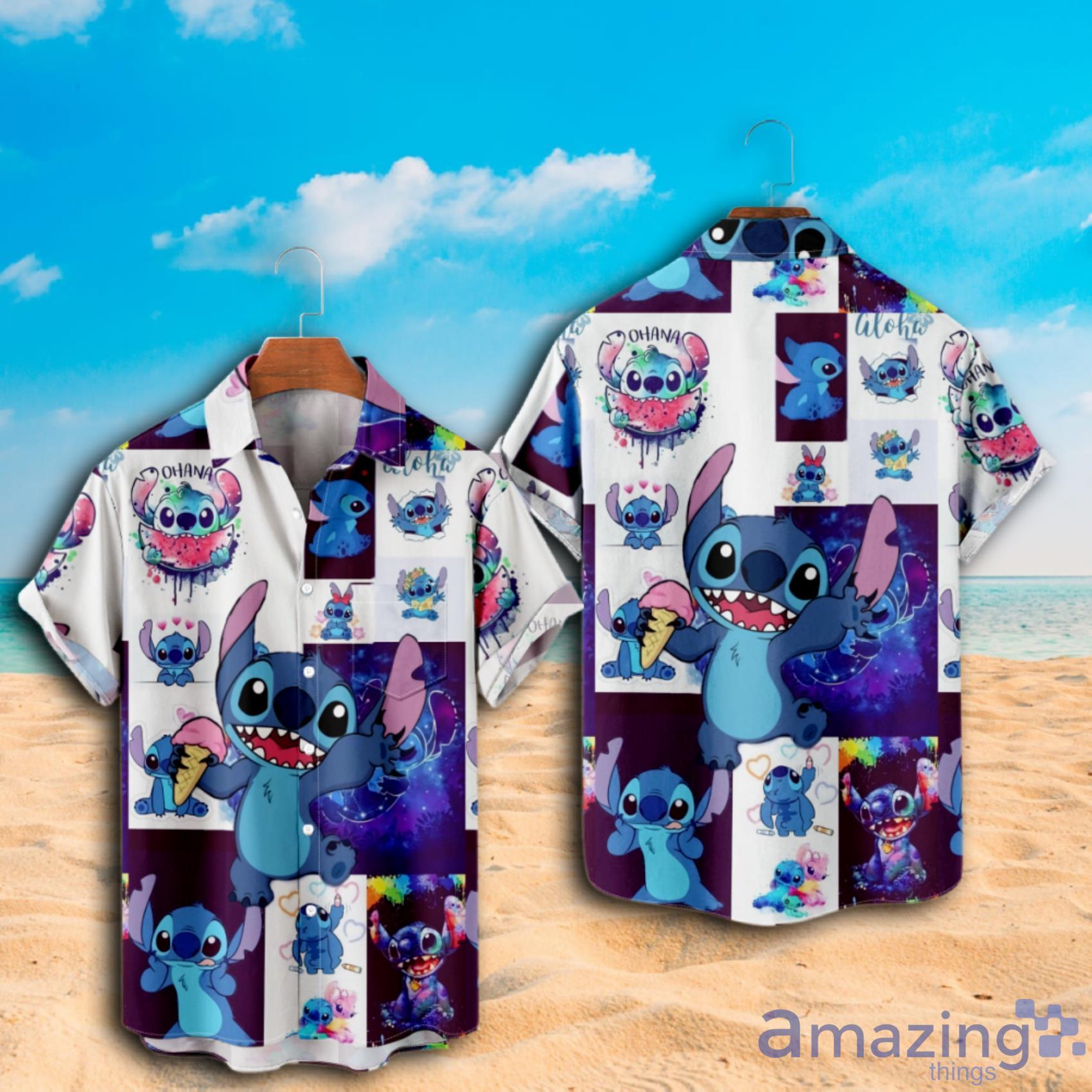 Disney Lilo & Stitch Funny Stitch Short Sleeve Hawaiian Shirt Product Photo 1