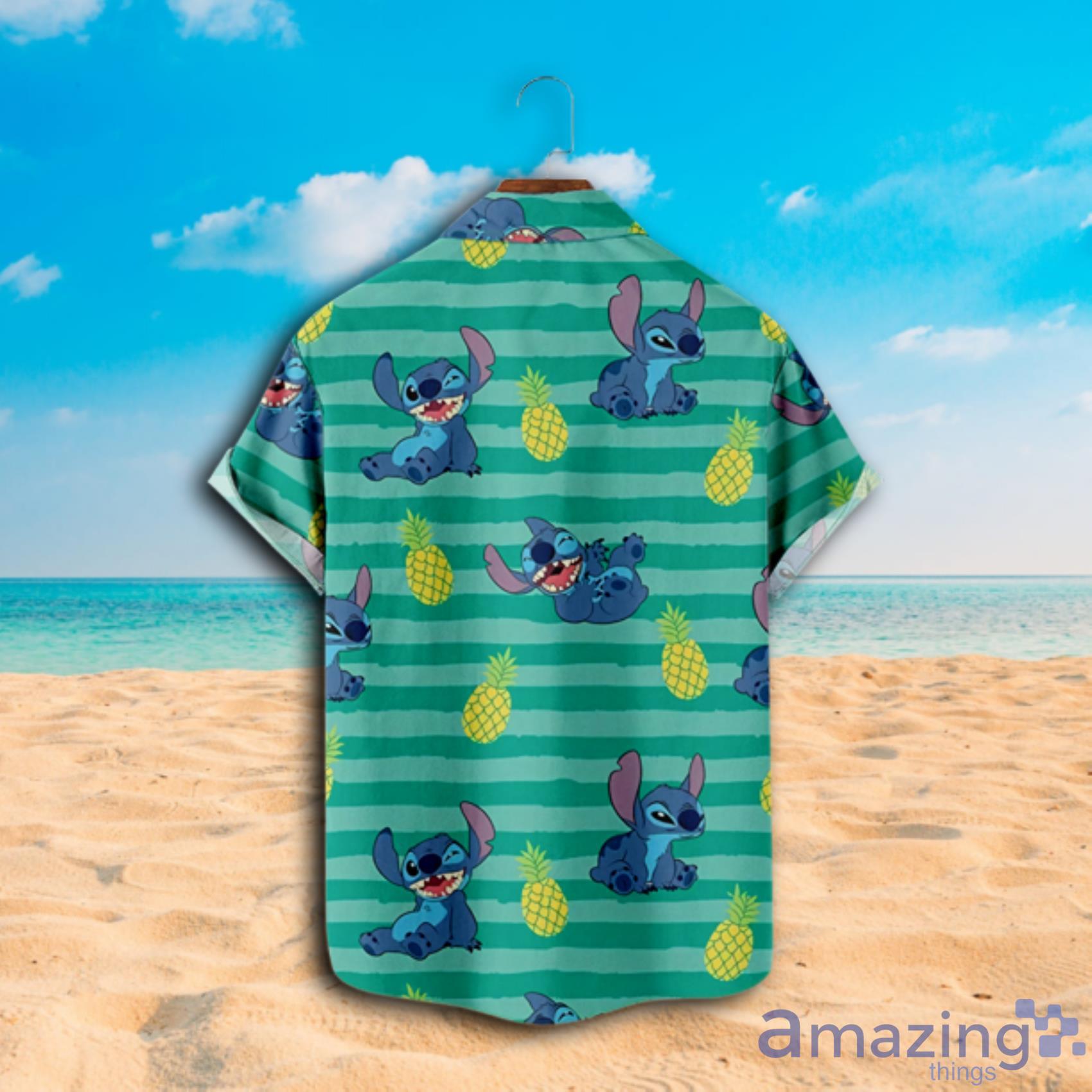 Disney Lilo & Stitch Green Line Short Sleeve Hawaiian Shirt Product Photo 1