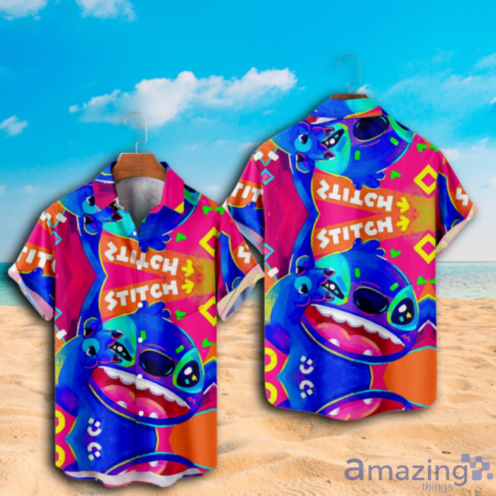 Disney Lilo & Stitch Happy Stitch Short Sleeve Hawaiian Shirt Product Photo 1
