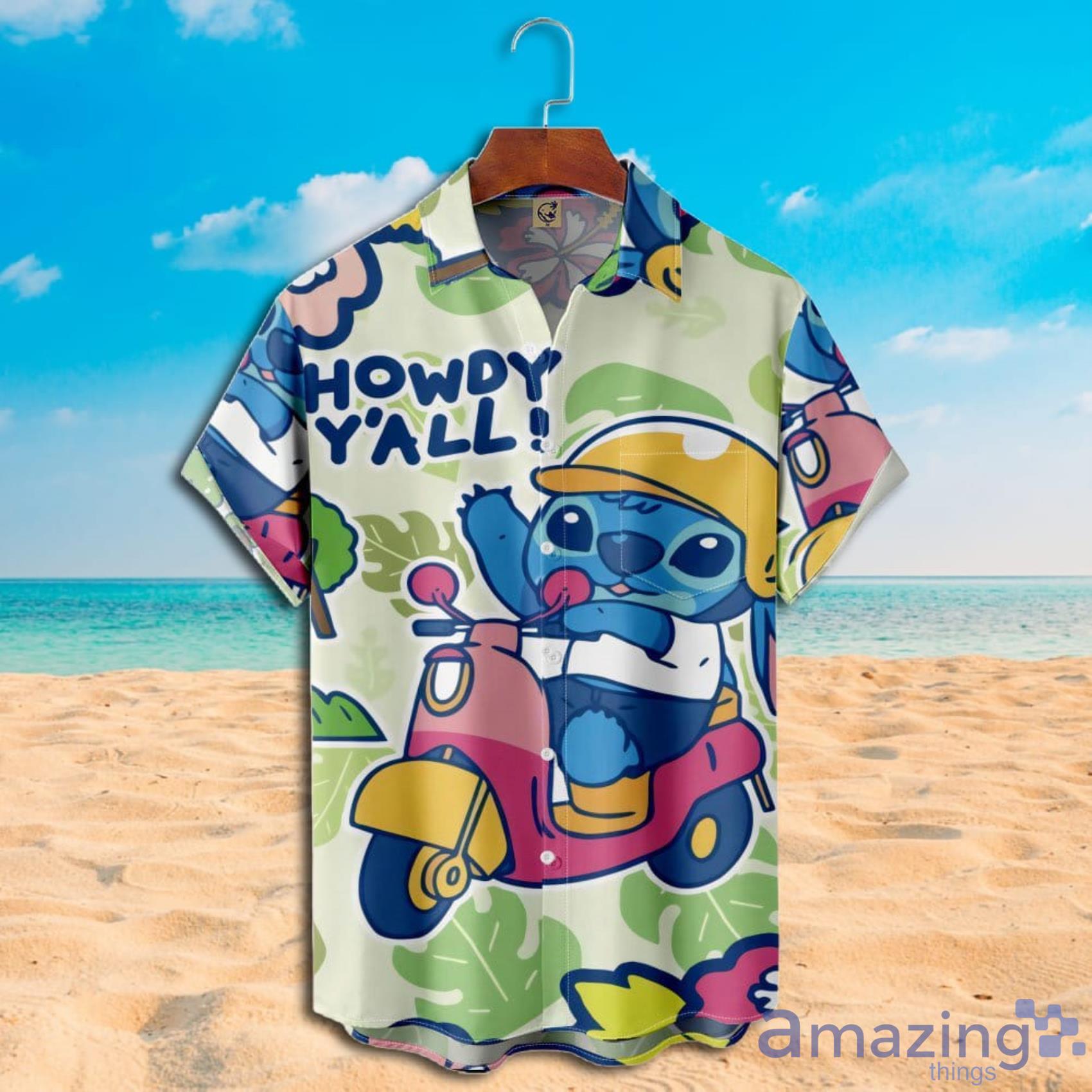 Disney Lilo & Stitch Howdy Y'all Short Slevee Hawaiian Shirt image Disney Lilo & Stitch Howdy Y'all Short Slevee Hawaiian Shirt