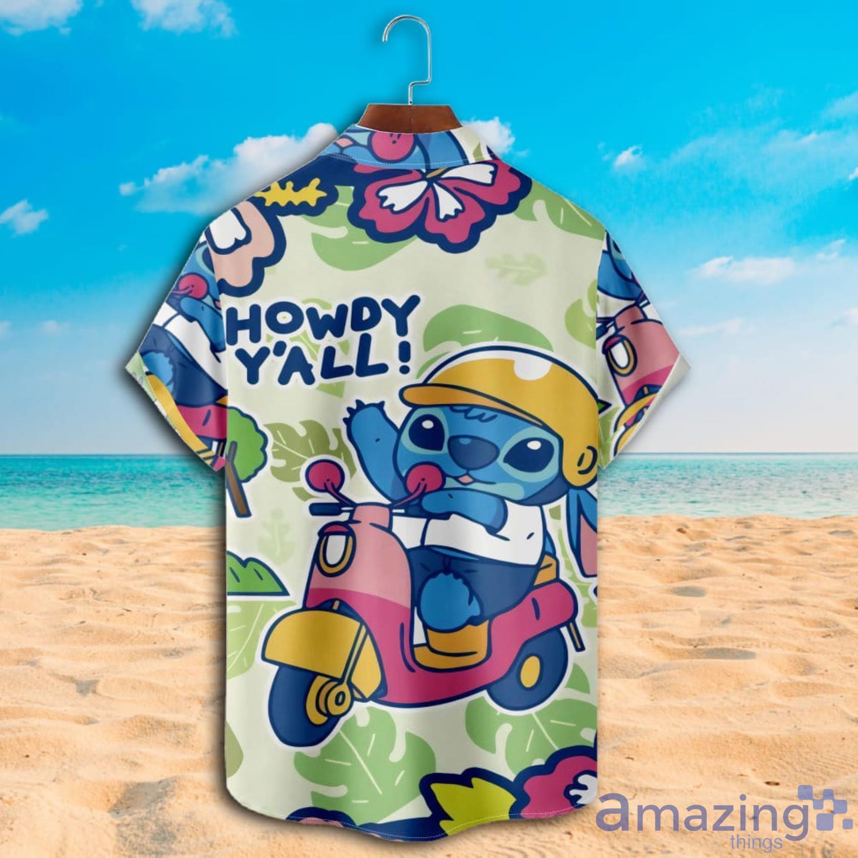 Disney Lilo & Stitch Howdy Y'all Short Slevee Hawaiian Shirt image Disney Lilo & Stitch Howdy Yall Short Slevee Hawaiian Shirt Product Photo 3