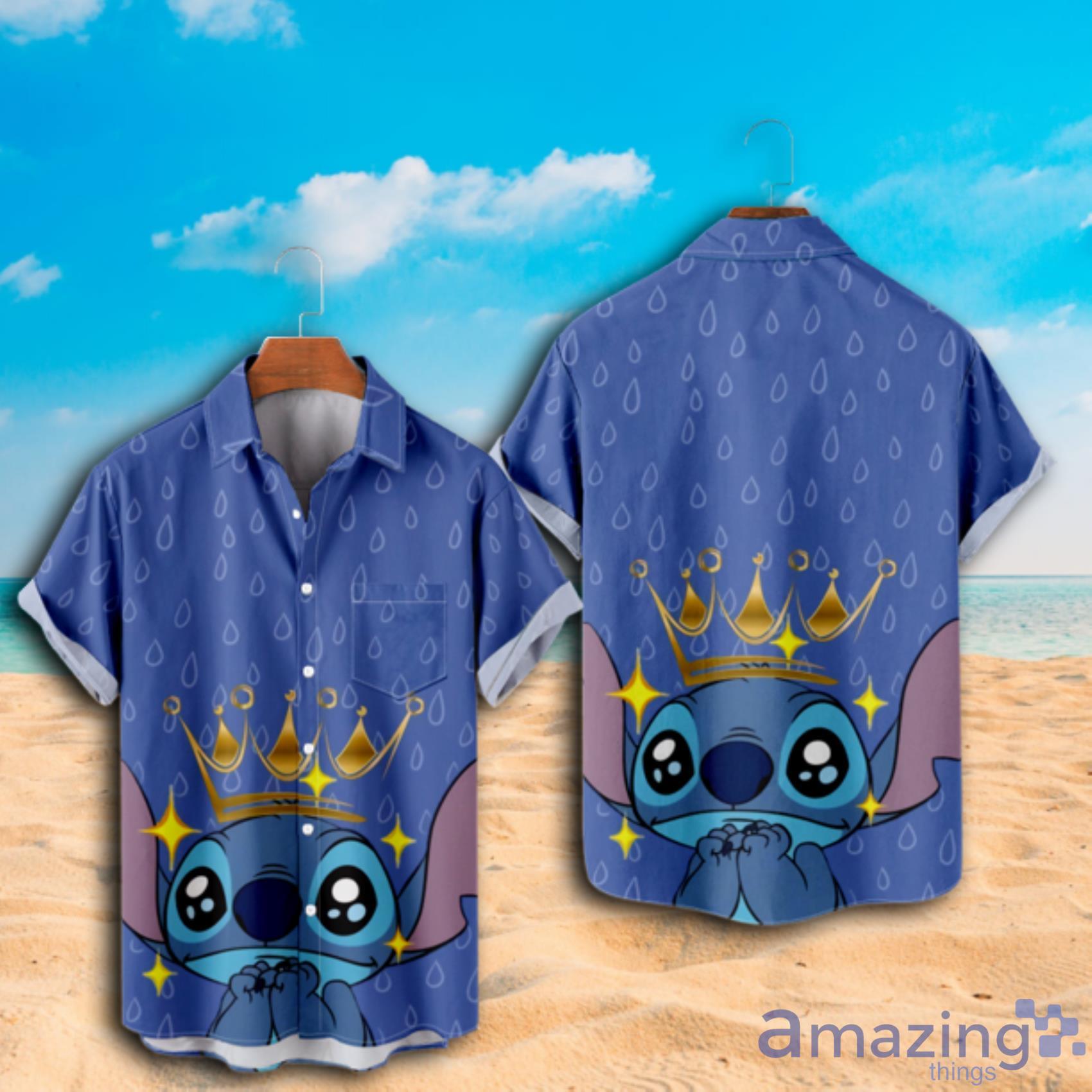 Disney Lilo & Stitch King Crown Short Sleeve Hawaiian Shirt Product Photo 1