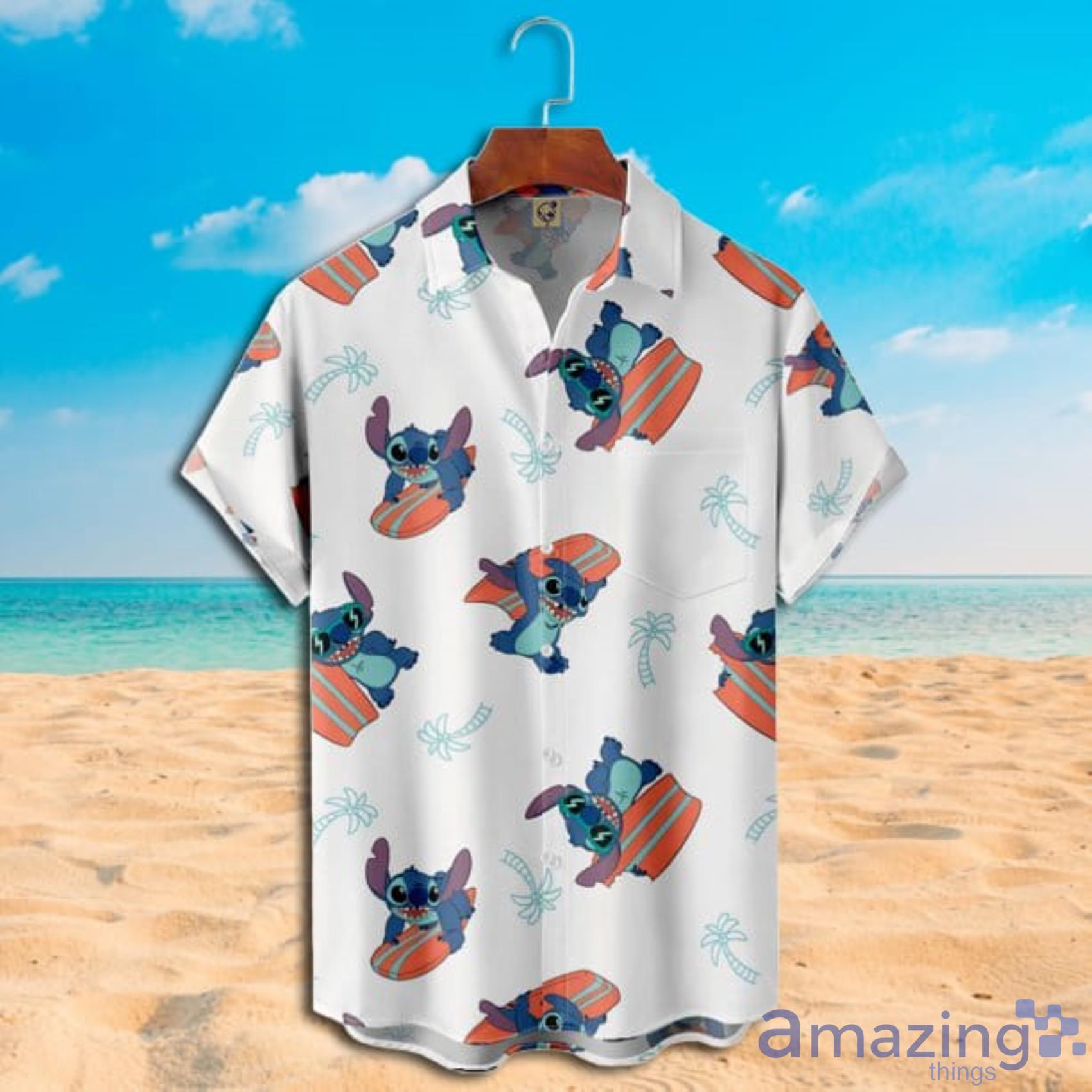 Disney Stitch Cute White Short Sleeve Hawaiian Shirt For Men And Women Product Photo 1