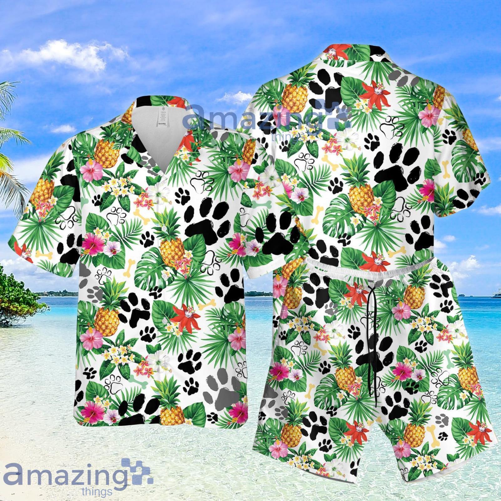 Dog Lovers Pineapple Tropical Aloha Summer Set Hawaiian Shirt And Shorts Product Photo 1