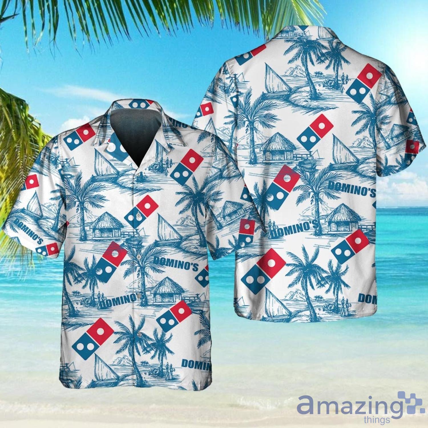 Domino's Food Tropical Flower Aloha Hawaiian Shirt And Beach Short Set Product Photo 1