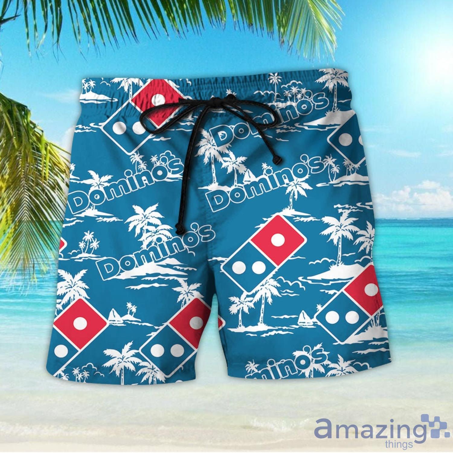 Domino's Tropical Flower Aloha Hawaiian Shirt And Beach Short Set image Dominos Tropical Flower Aloha Hawaiian Shirt And Beach Short Set Product Photo 2