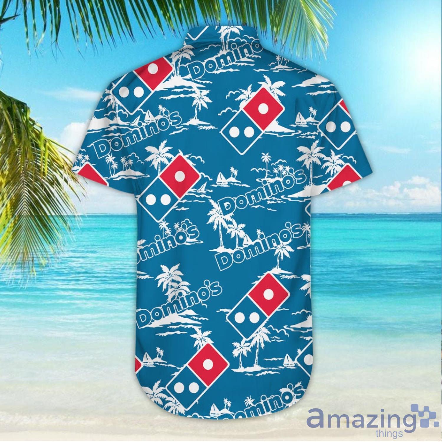 Domino's Tropical Flower Aloha Hawaiian Shirt And Beach Short Set image Domino's Tropical Flower Aloha Hawaiian Shirt And Beach Short Set