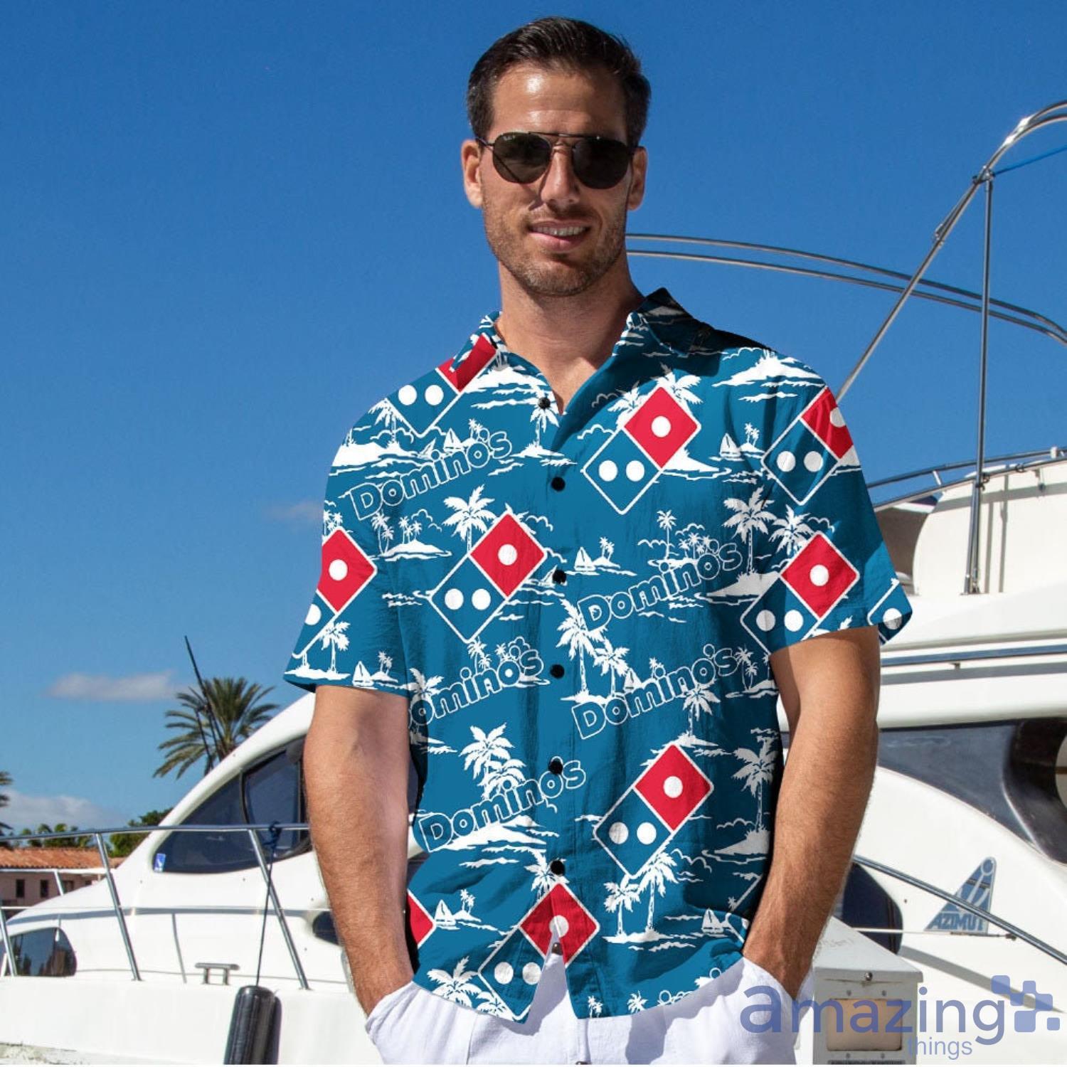 Domino's Tropical Flower Aloha Hawaiian Shirt And Beach Short Set image Dominos Tropical Flower Aloha Hawaiian Shirt And Beach Short Set Product Photo 6