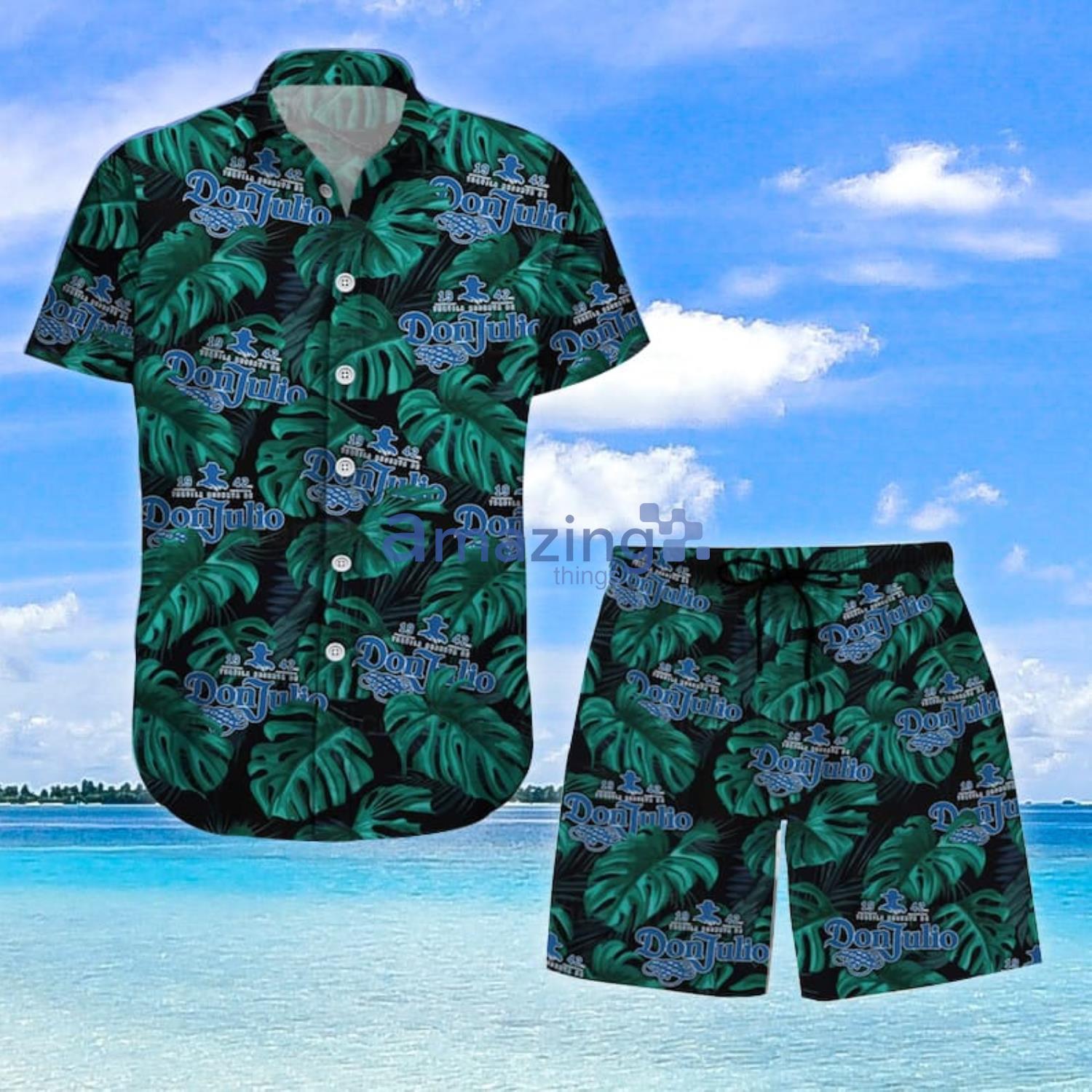 Don Julio Green Summer Gift Hawaiian Shirt And Shorts Whisky Lover Product Photo 1 Don Julio Green Summer Gift Hawaiian Shirt And Shorts Whisky Lover Product Photo 1