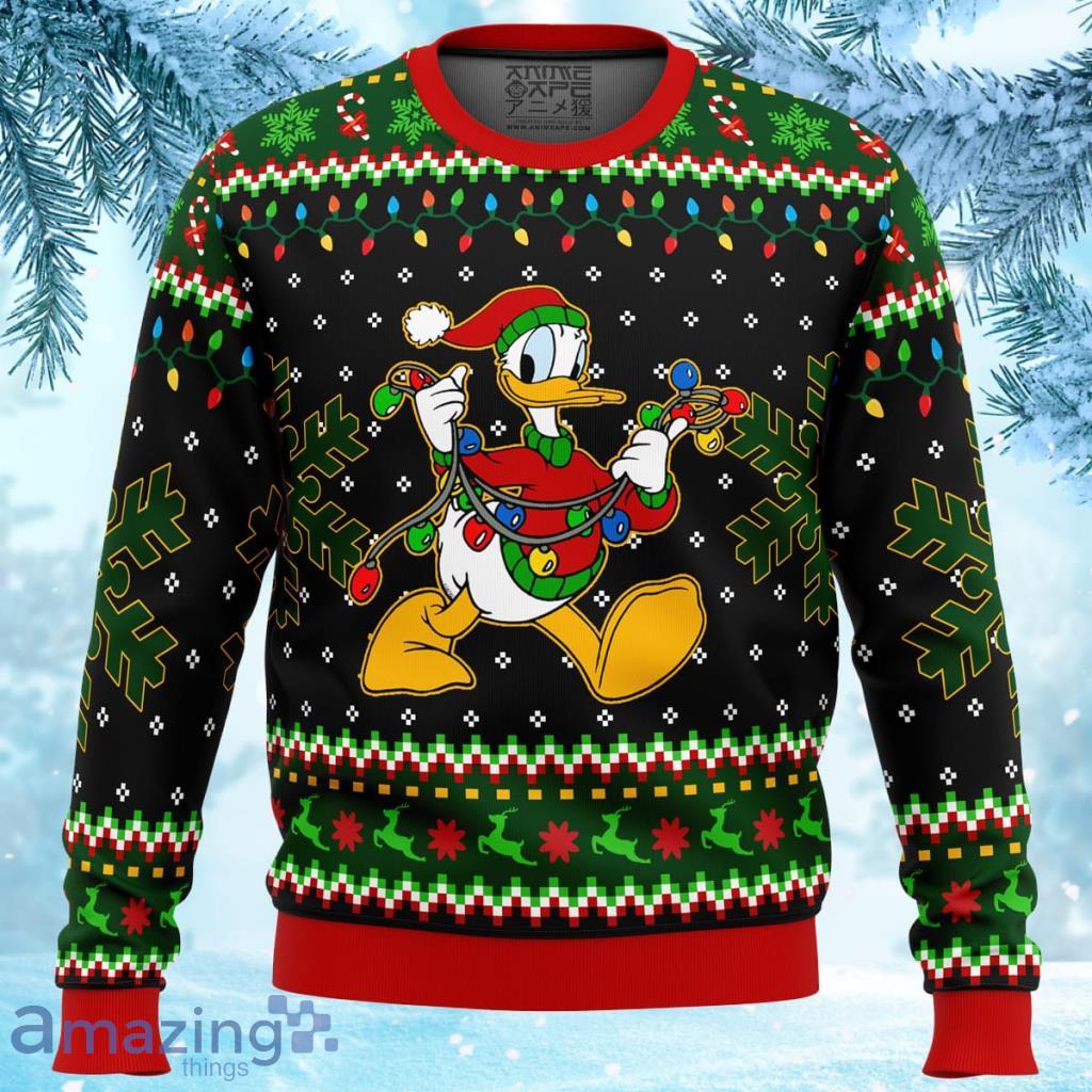 Donald Duck Christmas Lights Ugly Christmas Sweater 3D - Donald Duck Christmas Lights Ugly Christmas Sweater