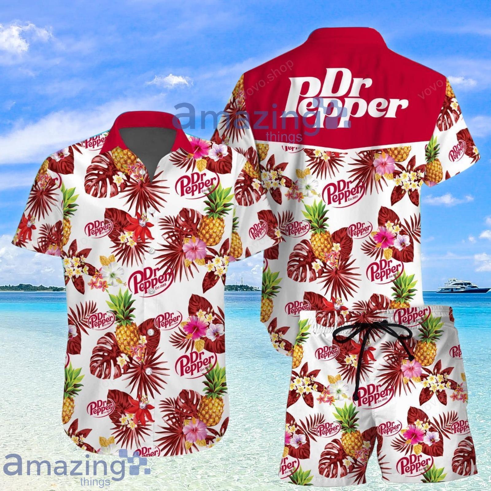 Dr Pepper Pineapple Tropical Aloha Summer Set Hawaiian Shirt And Shorts Product Photo 1