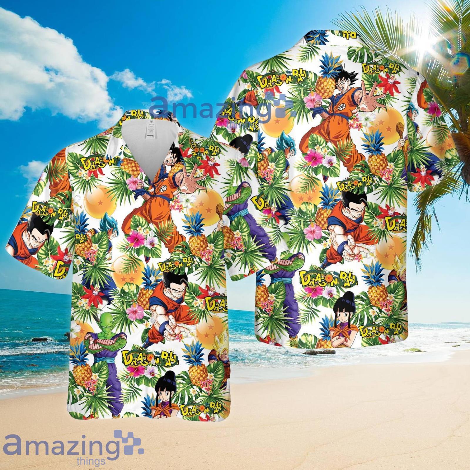 Dragon Balls Naruto Aloha Beach Hawaii Style Pineapple Tropical Flower Summer Set Hawaiian Shirt And Shorts Product Photo 1