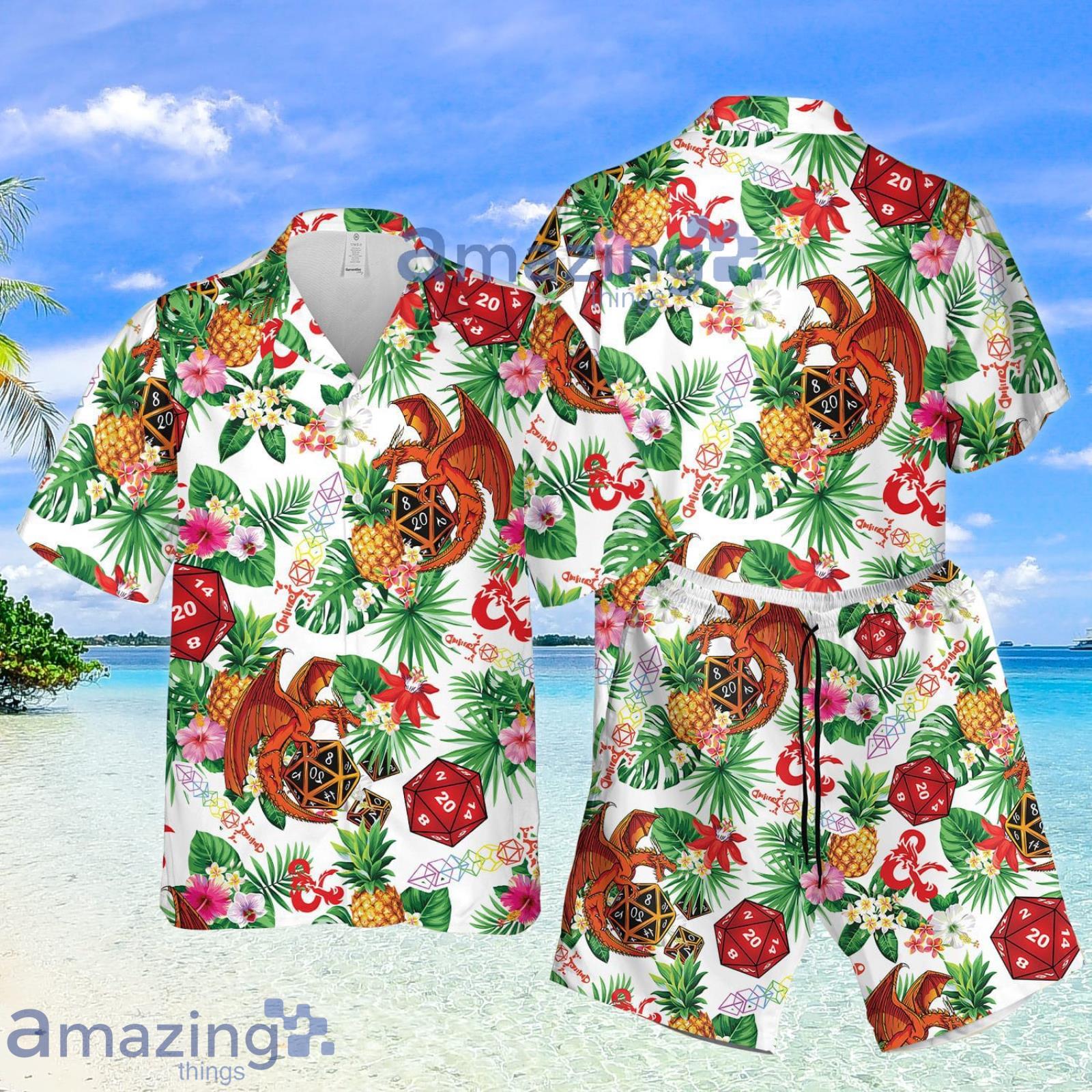 Dragon Hawaii Style Beach Pineapple Summer Set Hawaiian Shirt And Shorts Product Photo 1