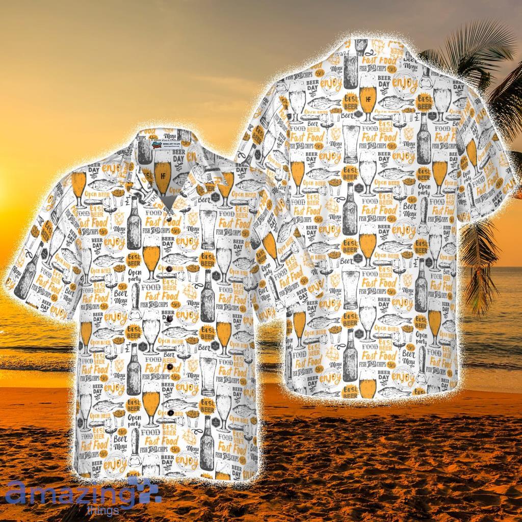 Drink Beer Eat Fish Tropical Hawaiian Shirt - Drink Beer Eat Fish Tropical Hawaiian Shirt