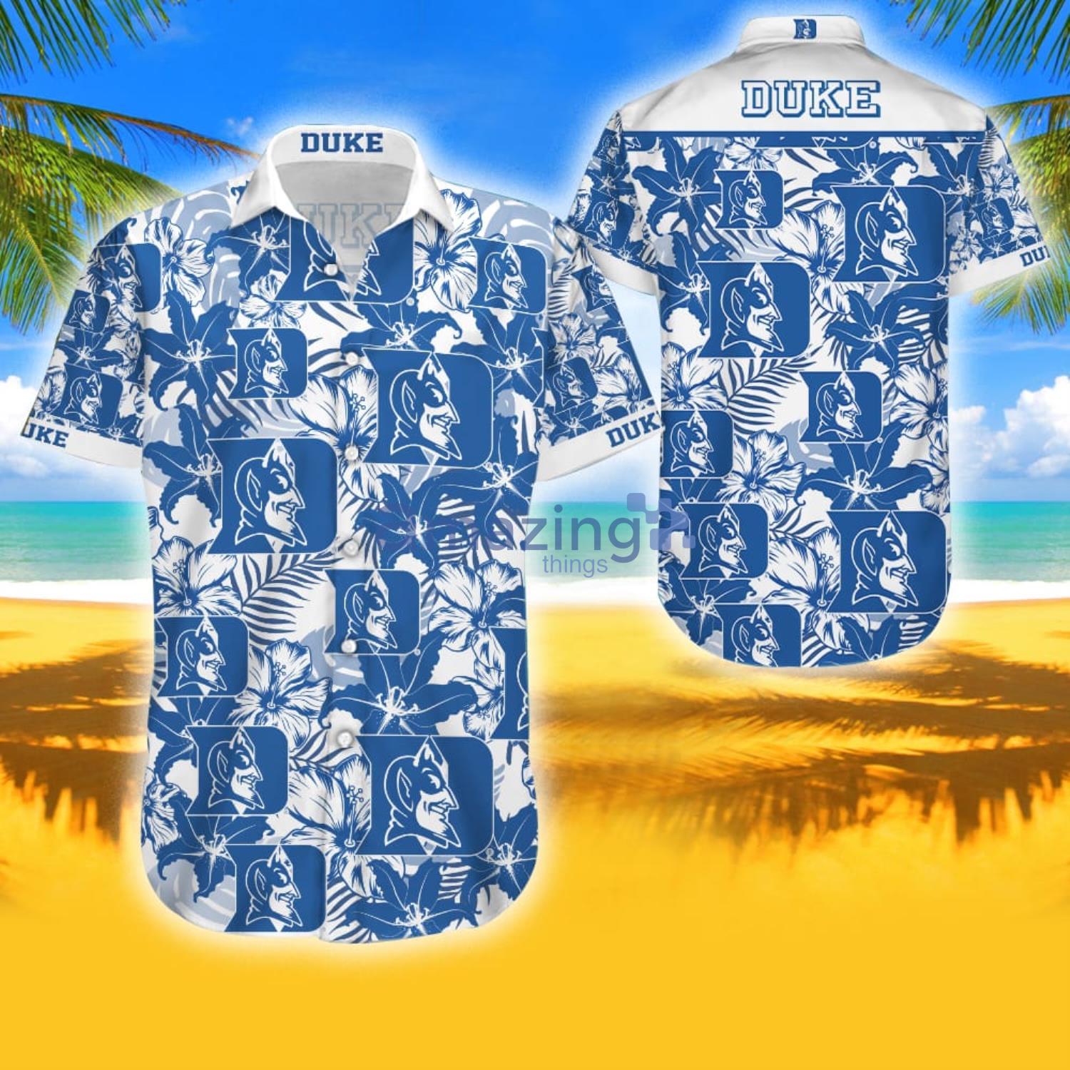 Duke Blue Devils Tropical Aloha Combo Hawaiian Shirt And Shorts Gift For Summer Product Photo 1