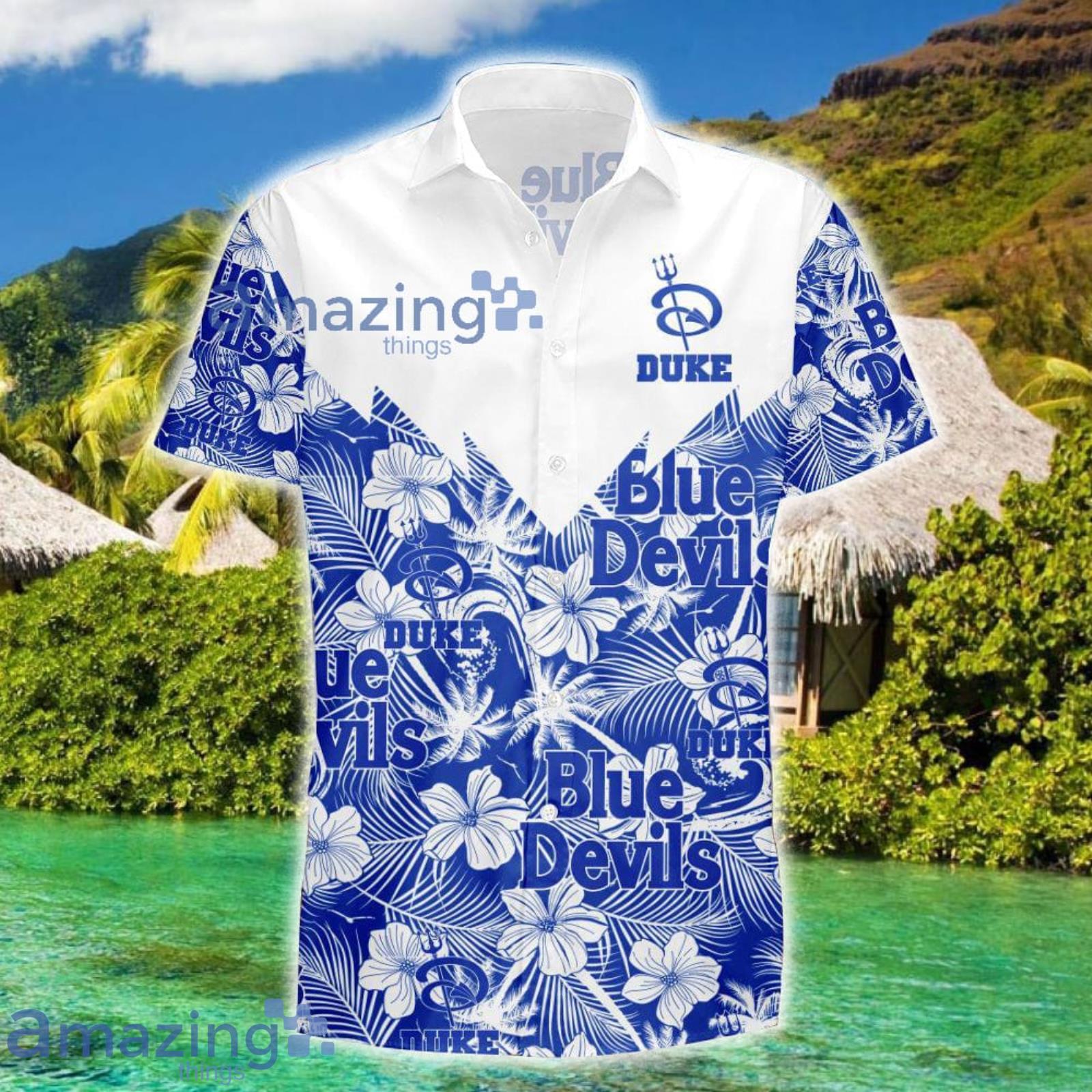 Duke Blue Devils Tropical Seamless NCAA Fans Hawaiian Shirt Product Photo 1
