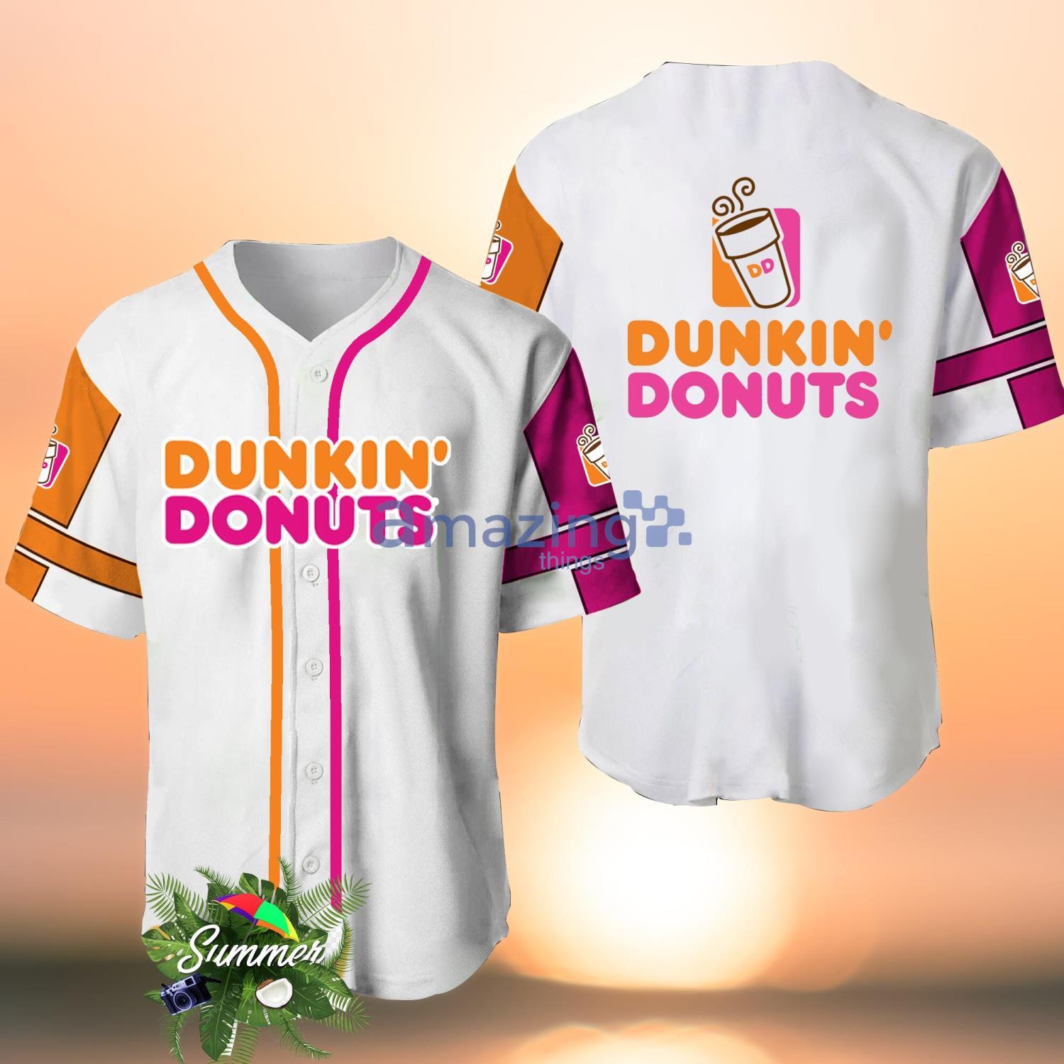 BagLore Dunkin Donuts Baseball Jersey Shirt, Dunkin Donuts Jersey, Fast Food Baseball Shirt, Adult Kid Baseball Uniform, Dunkin Donuts Lover Gift
