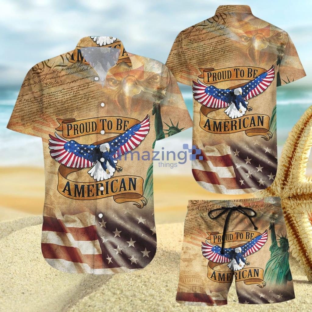 Eagle Vintage USA Independent Day Hawaiian Shirt And Short - Eagle Vintage USA Independent Day Hawaiian Shirt And Short