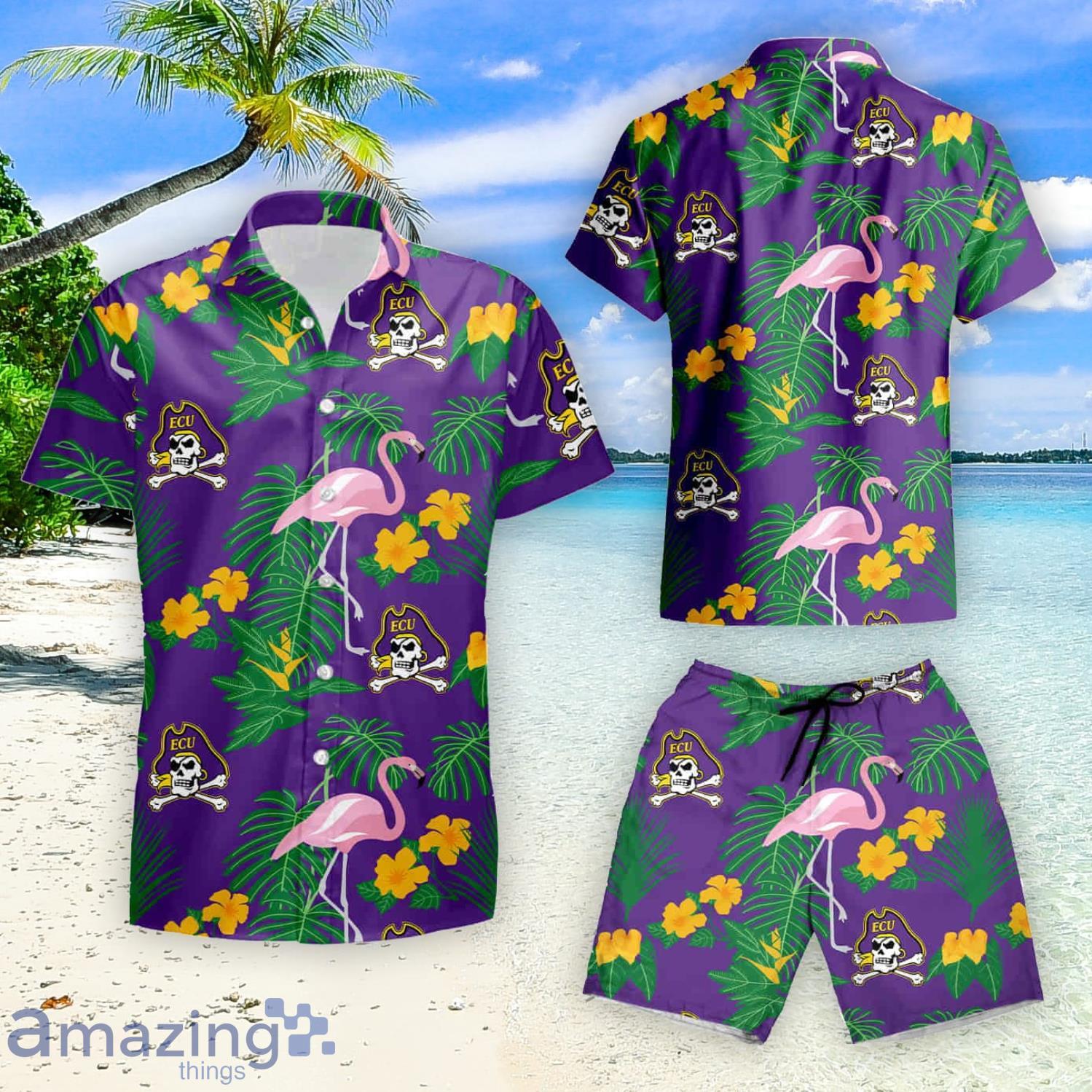 East Carolina Pirates Ncaa National Collegiate Hawaii Summer Hawaiian Shirt  And Short