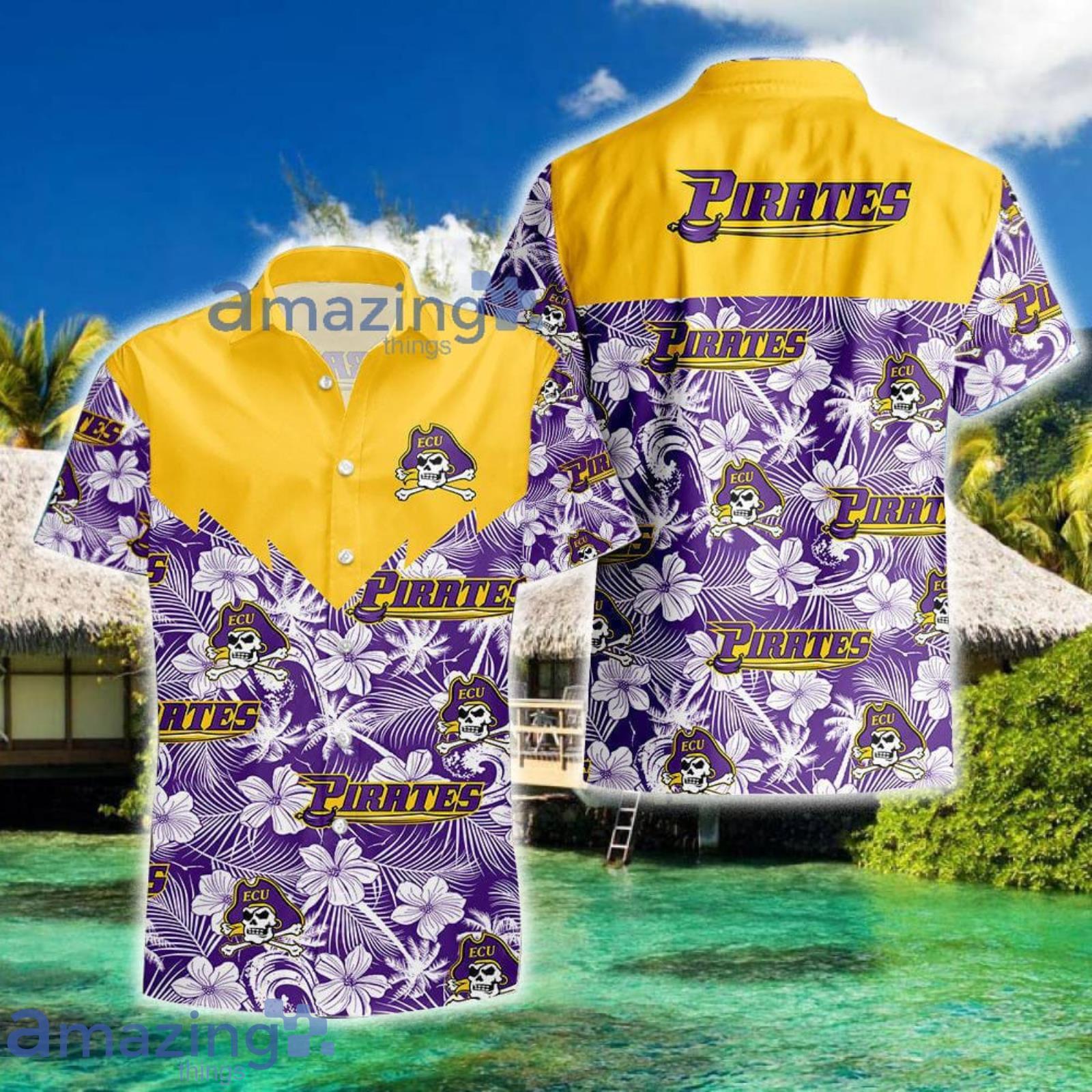 East Carolina Pirates Tropical Seamless NCAA Fans Hawaiian Shirt