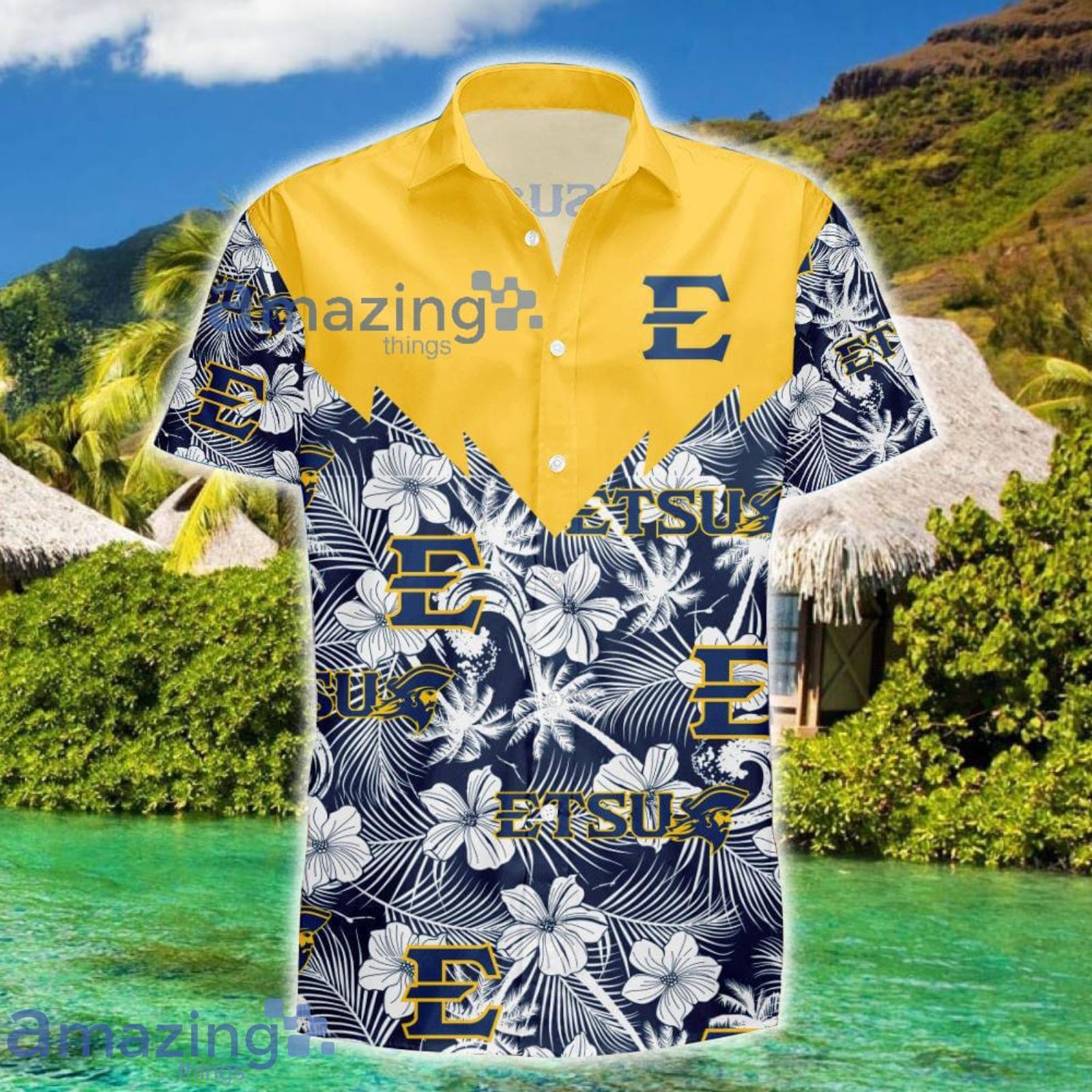 East Tennessee State Buccaneers Tropical Seamless NCAA Fans Hawaiian Shirt Product Photo 1