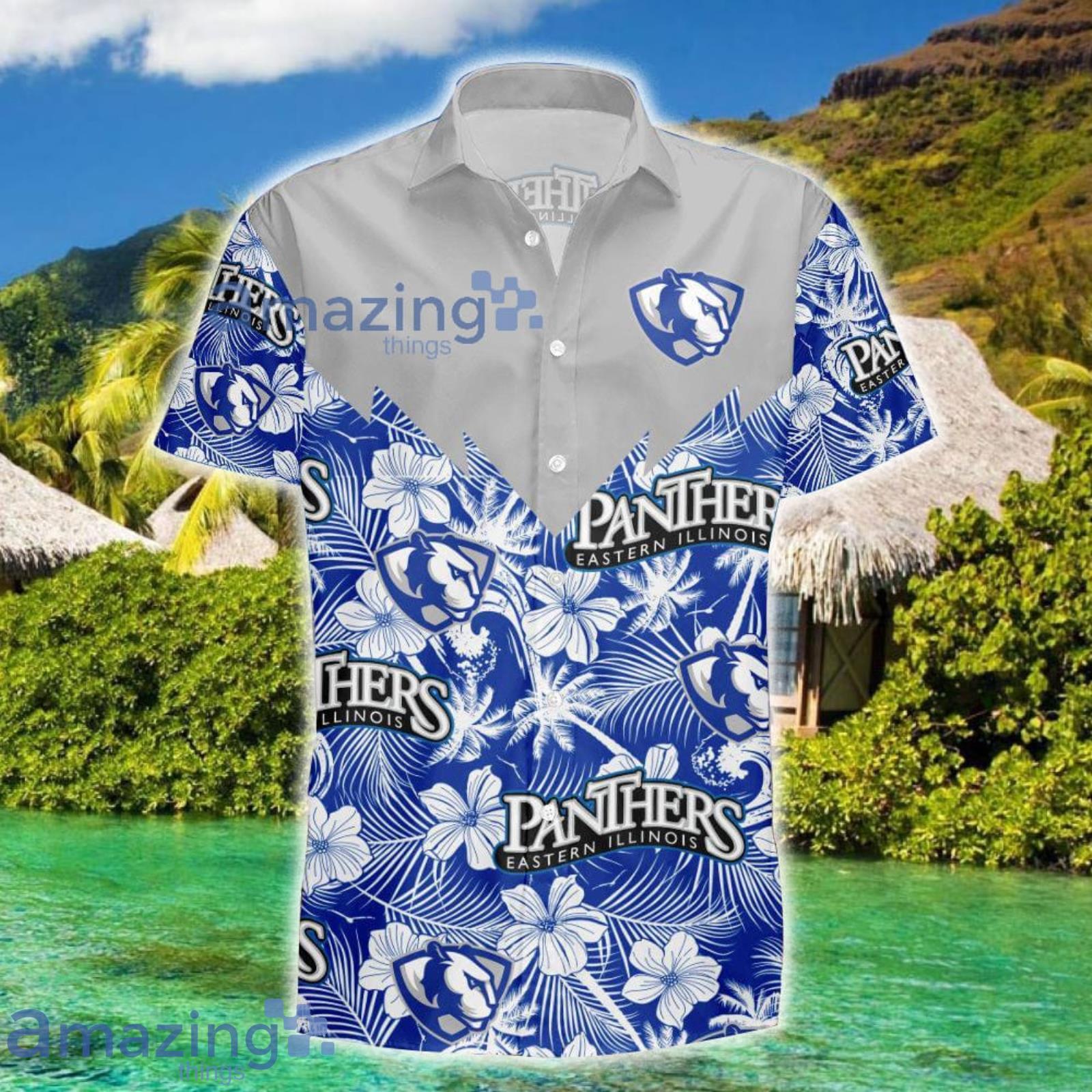 Eastern Illinois Panthers Tropical Seamless NCAA Fans Hawaiian Shirt Product Photo 1