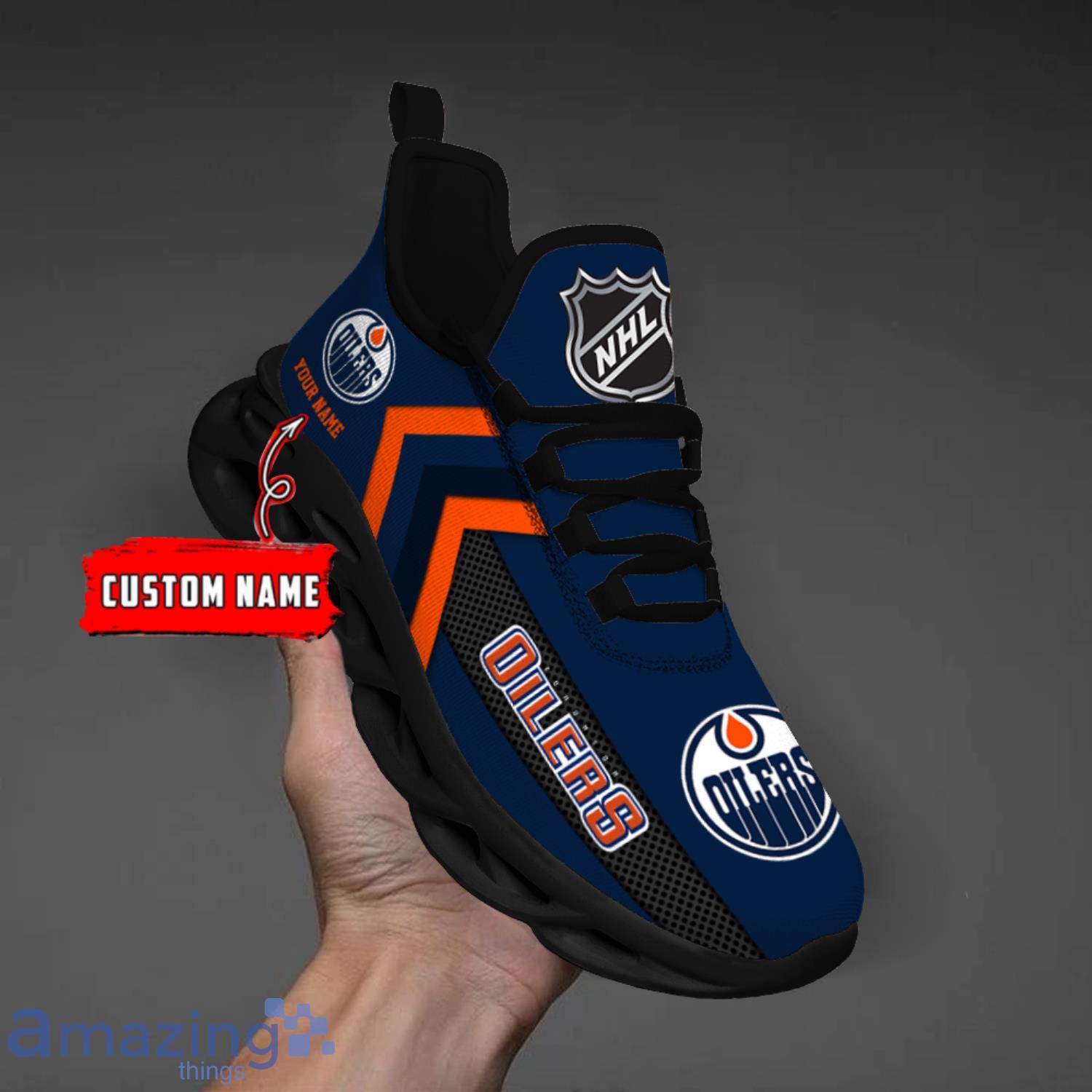 Edmonton Oilers Custom Name Men And Women Max Soul Shoes Running Sneakers image Edmonton Oilers Custom Name Men And Women Max Soul Shoes Running Sneakers Product Photo 3