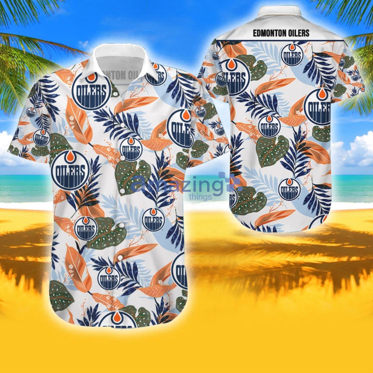 Edmonton Oilers Tropical Aloha Combo Hawaiian Shirt And Shorts Gift For Summer Product Photo 1