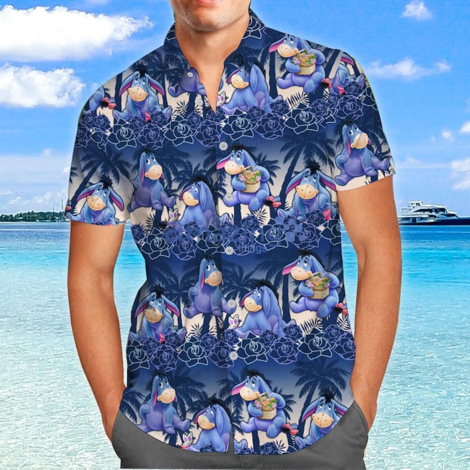 Eeyore Hawaiian Shirt Eeyore Lover Winnie The Pooh Hawaiian Shirt And ...