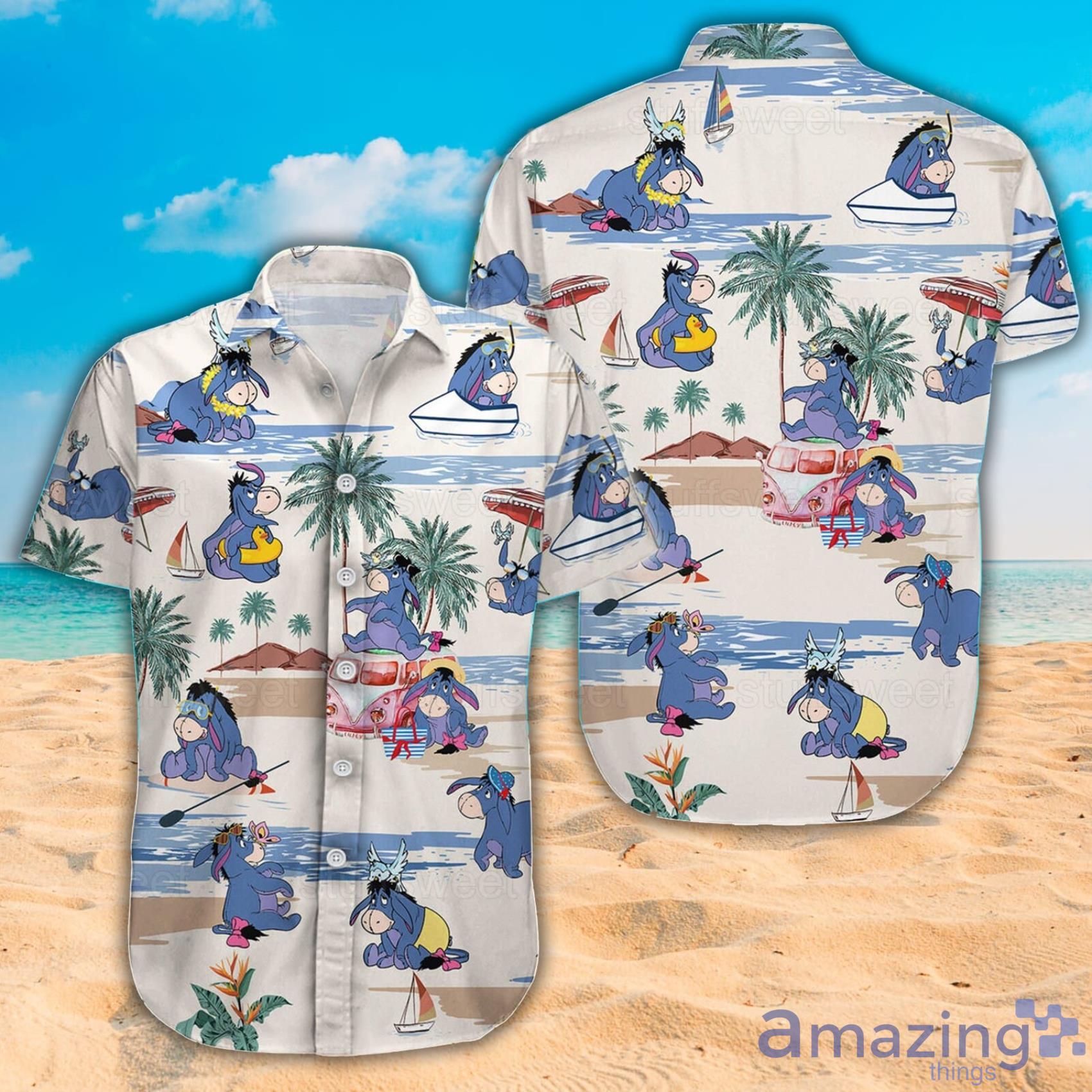 Eeyore Lovely Eeyore And Beach Tropical Short Sleeve Hawaiian Shirt And Beach Short image Eeyore Lovely Eeyore And Beach Tropical Short Sleeve Hawaiian Shirt And Beach Short Product Photo 2