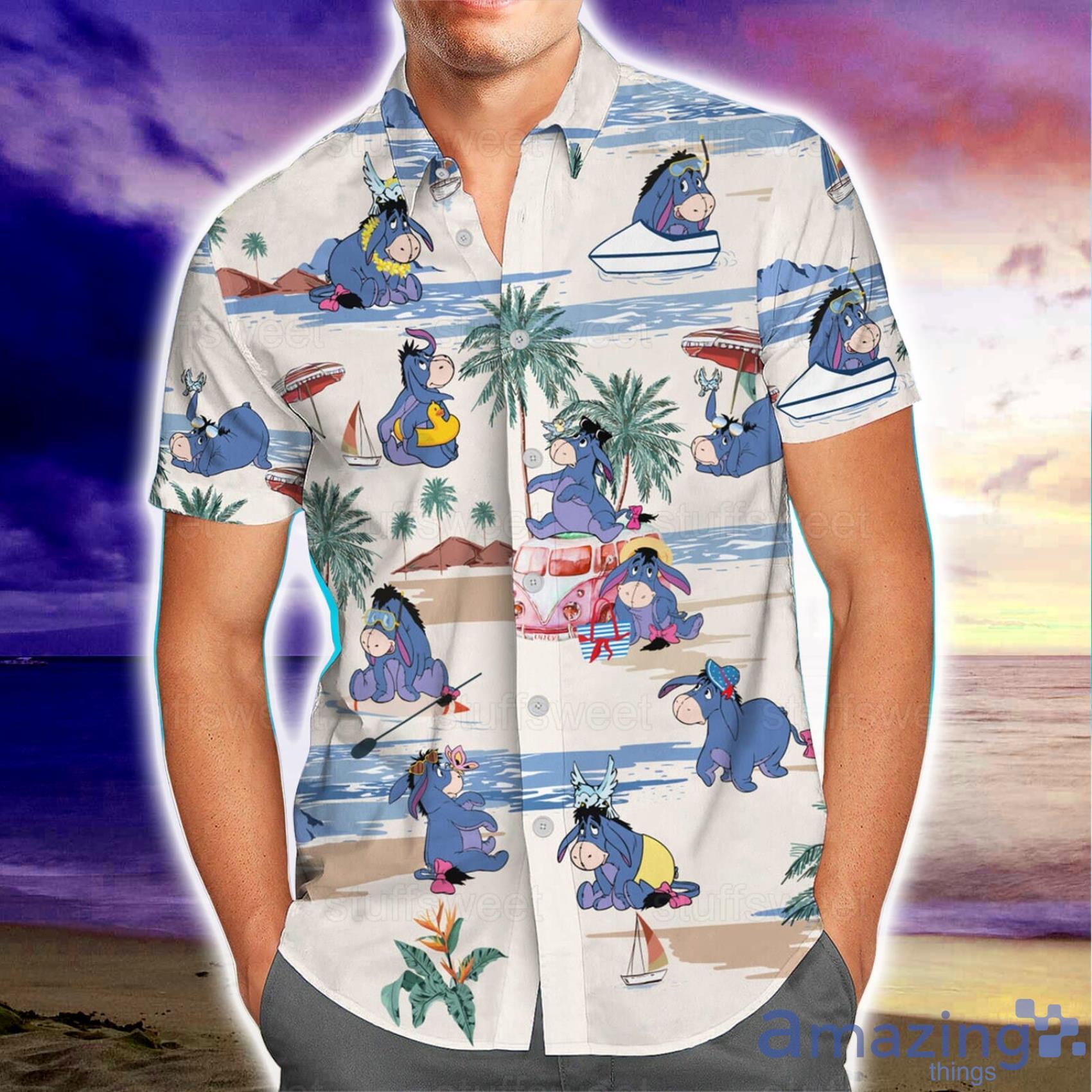 Eeyore Lovely Eeyore And Beach Tropical Short Sleeve Hawaiian Shirt And Beach Short image Eeyore Lovely Eeyore And Beach Tropical Short Sleeve Hawaiian Shirt And Beach Short Product Photo 3