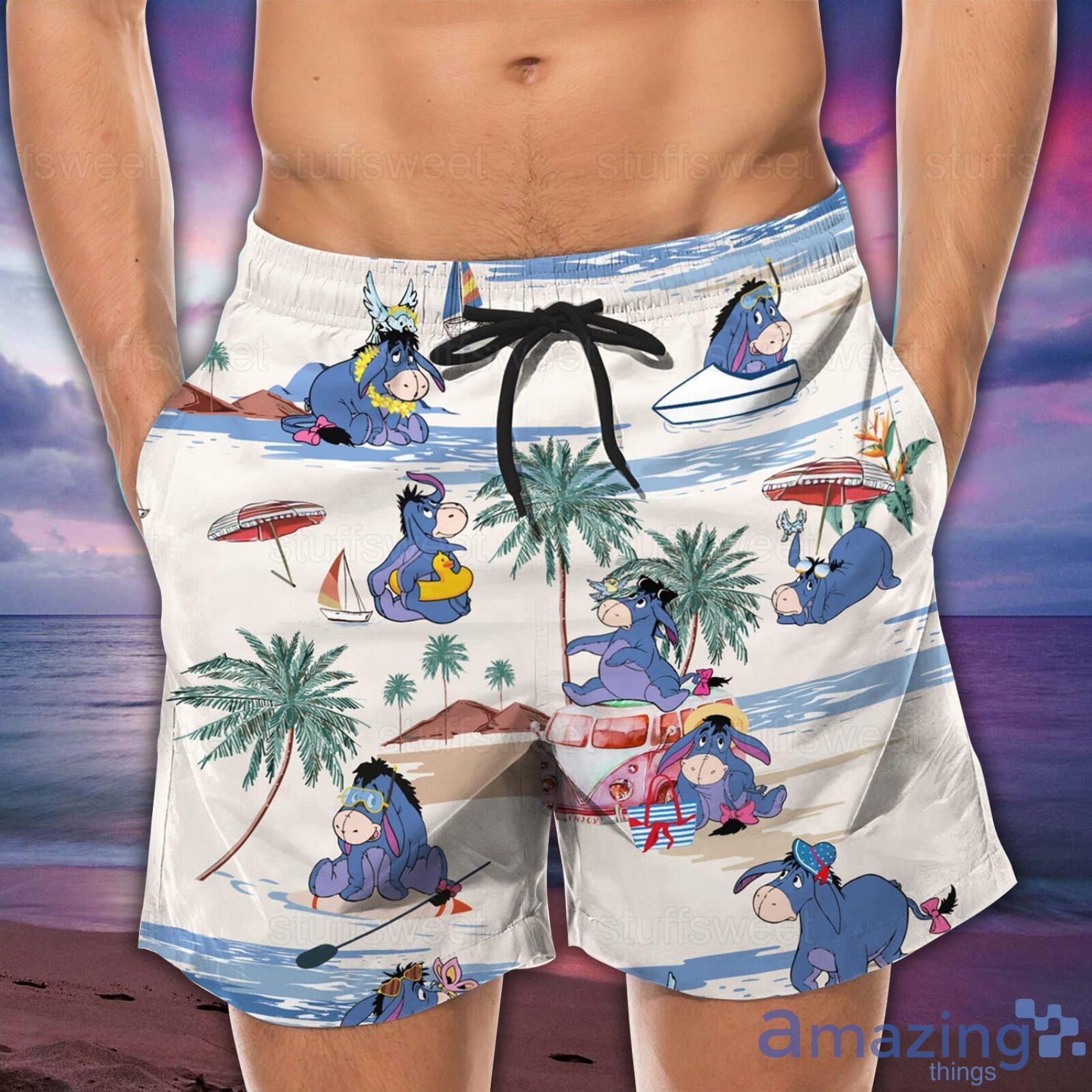 Eeyore Lovely Eeyore And Beach Tropical Short Sleeve Hawaiian Shirt And Beach Short image Eeyore Lovely Eeyore And Beach Tropical Short Sleeve Hawaiian Shirt And Beach Short Product Photo 4