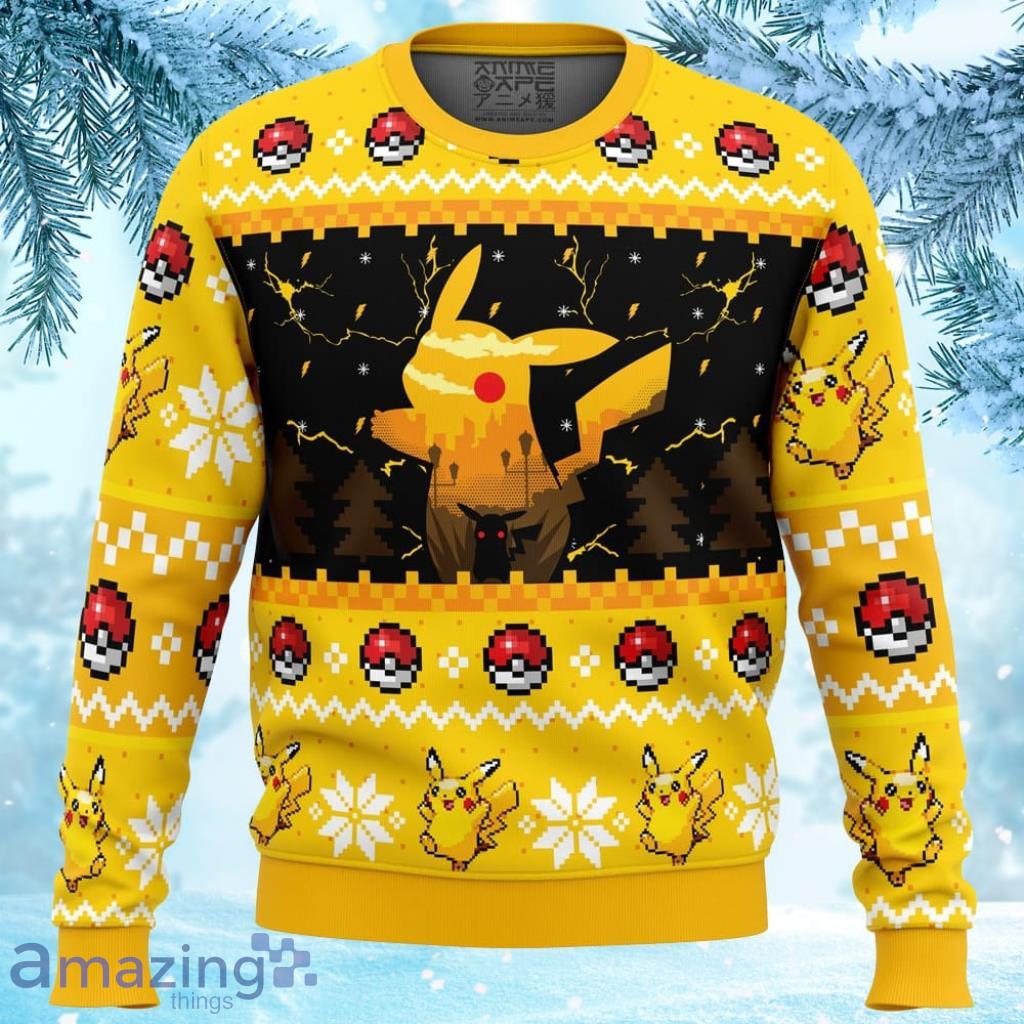 Electric Monster Pokemon Ugly Christmas Sweater 3D - Electric Monster Pokemon Ugly Christmas Sweater