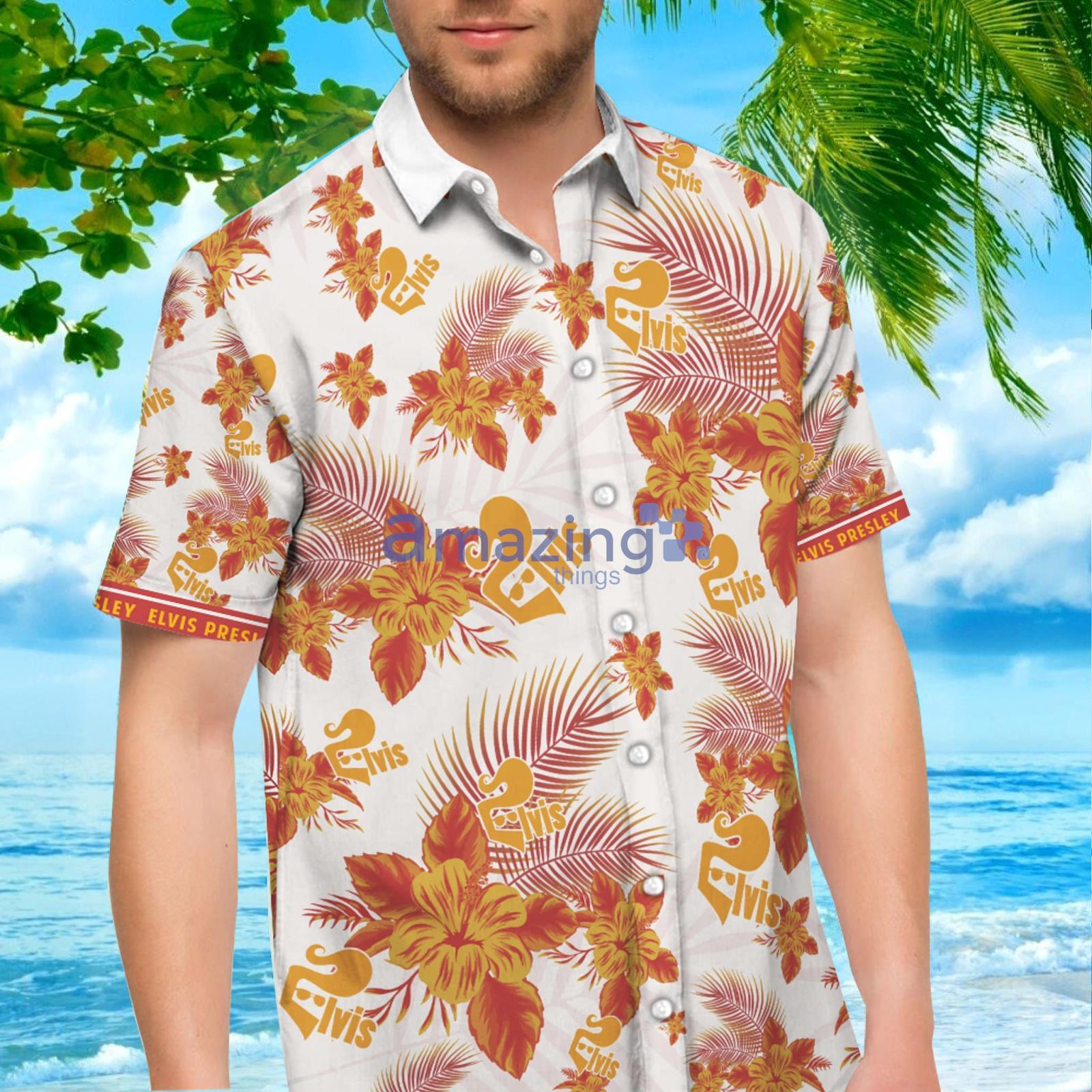 Elvis Presley Combo Hawaiian Shirt And Shorts Gift For Summer Vacation image Elvis Presley Combo Hawaiian Shirt And Shorts Gift For Summer Vacation Product Photo 6